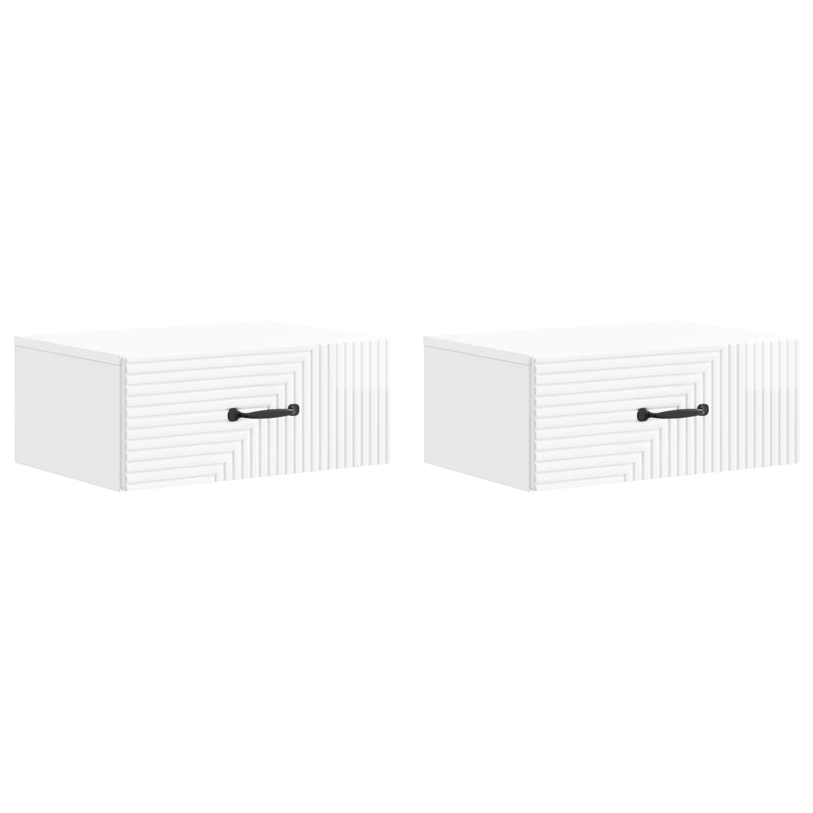 Cabinet de chevet mural 2 pcs Blanc brillant 49 x 34,5 x 20 cm - XIOS