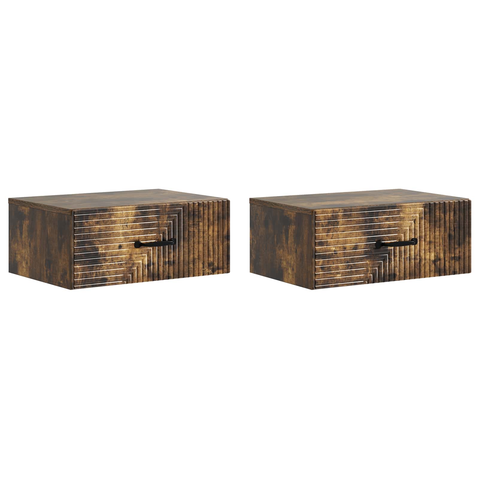 Cabinet de chevet mural 2 pcs Chêne fumé 49 x 34,5 x 20 cm - XIOS