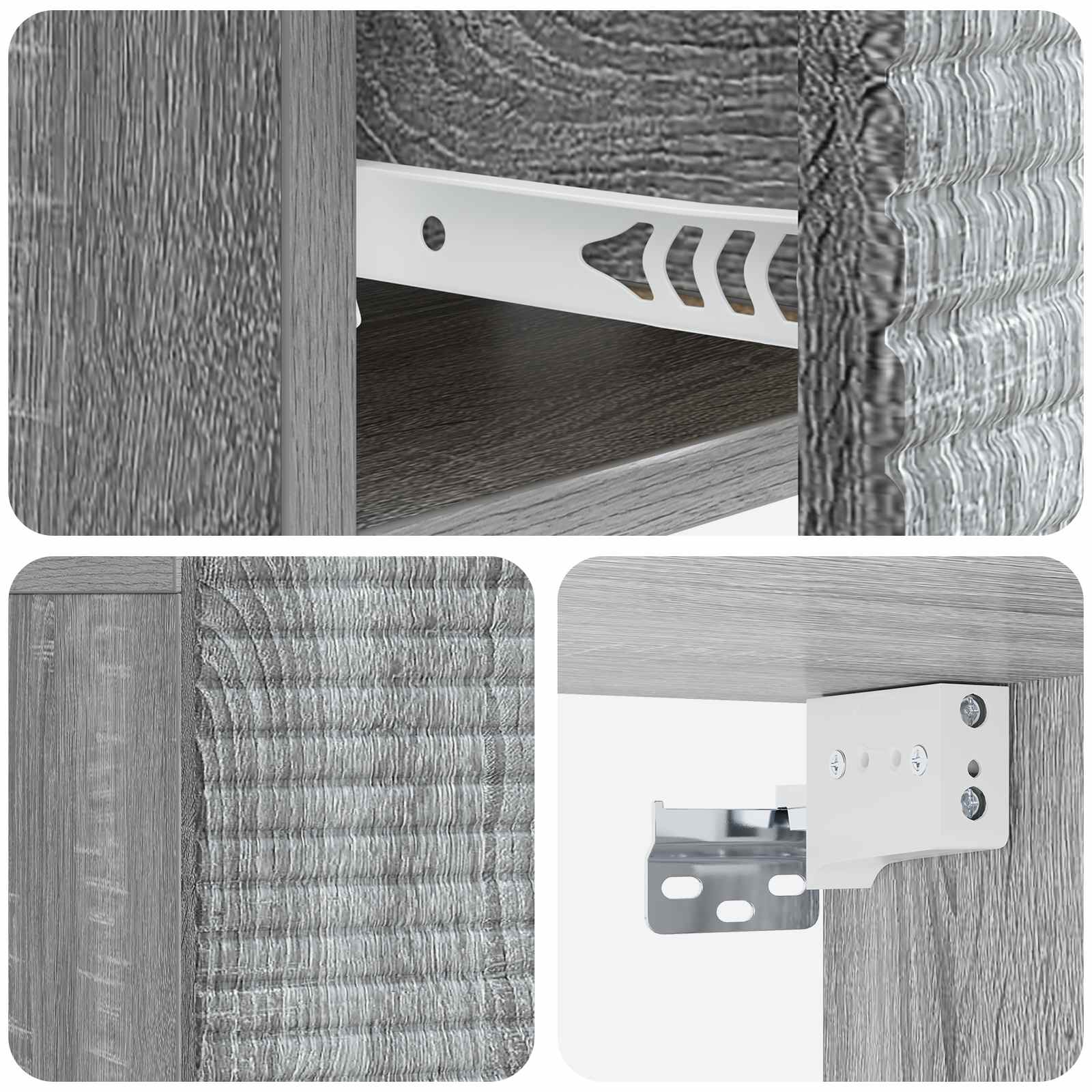 Cabinet de chevet mural 2 pcs Sonoma gris 49 x 34,5 x 20 cm - XIOS