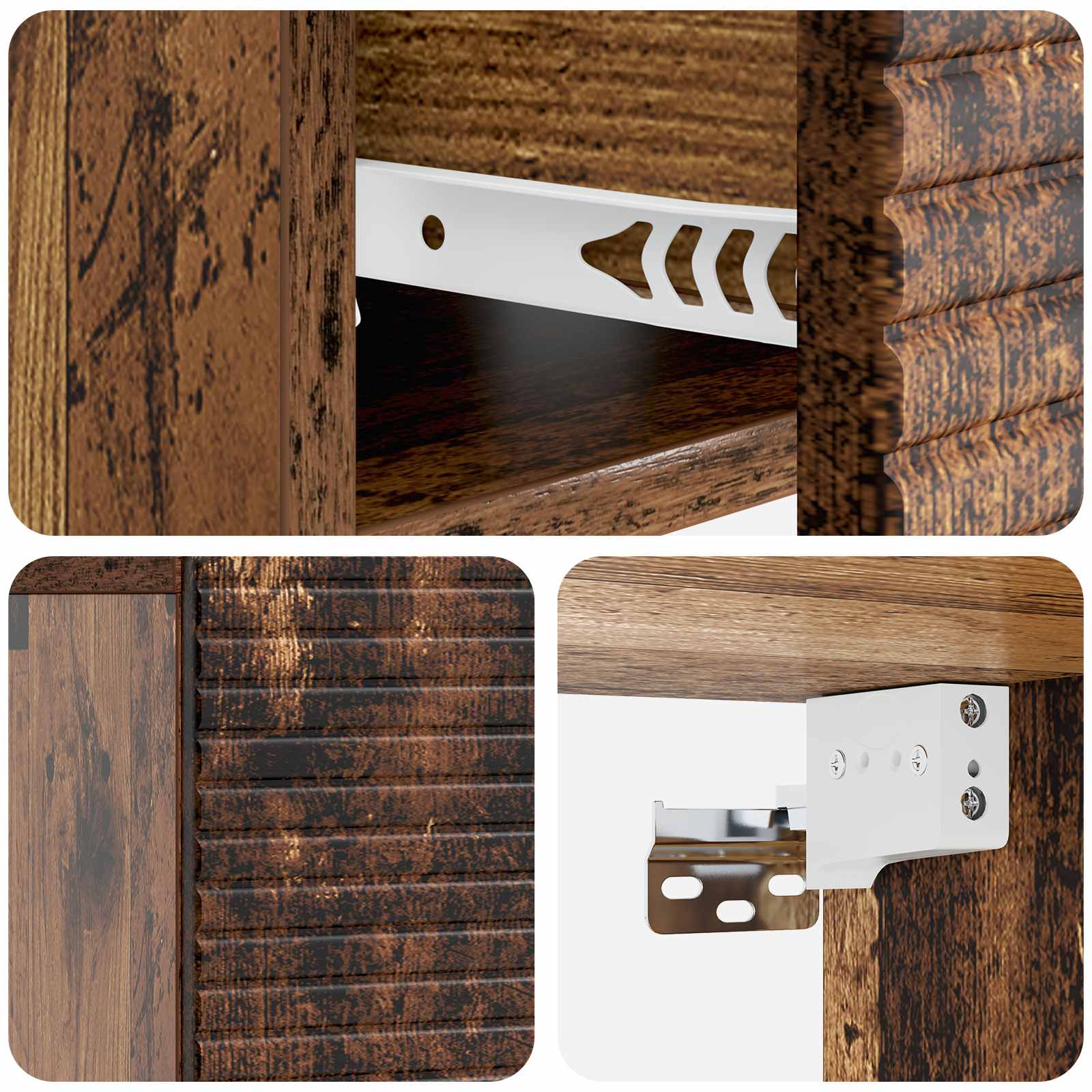 Cabinet de chevet mural Bois ancien 49 x 34,5 x 20 cm - XIOS