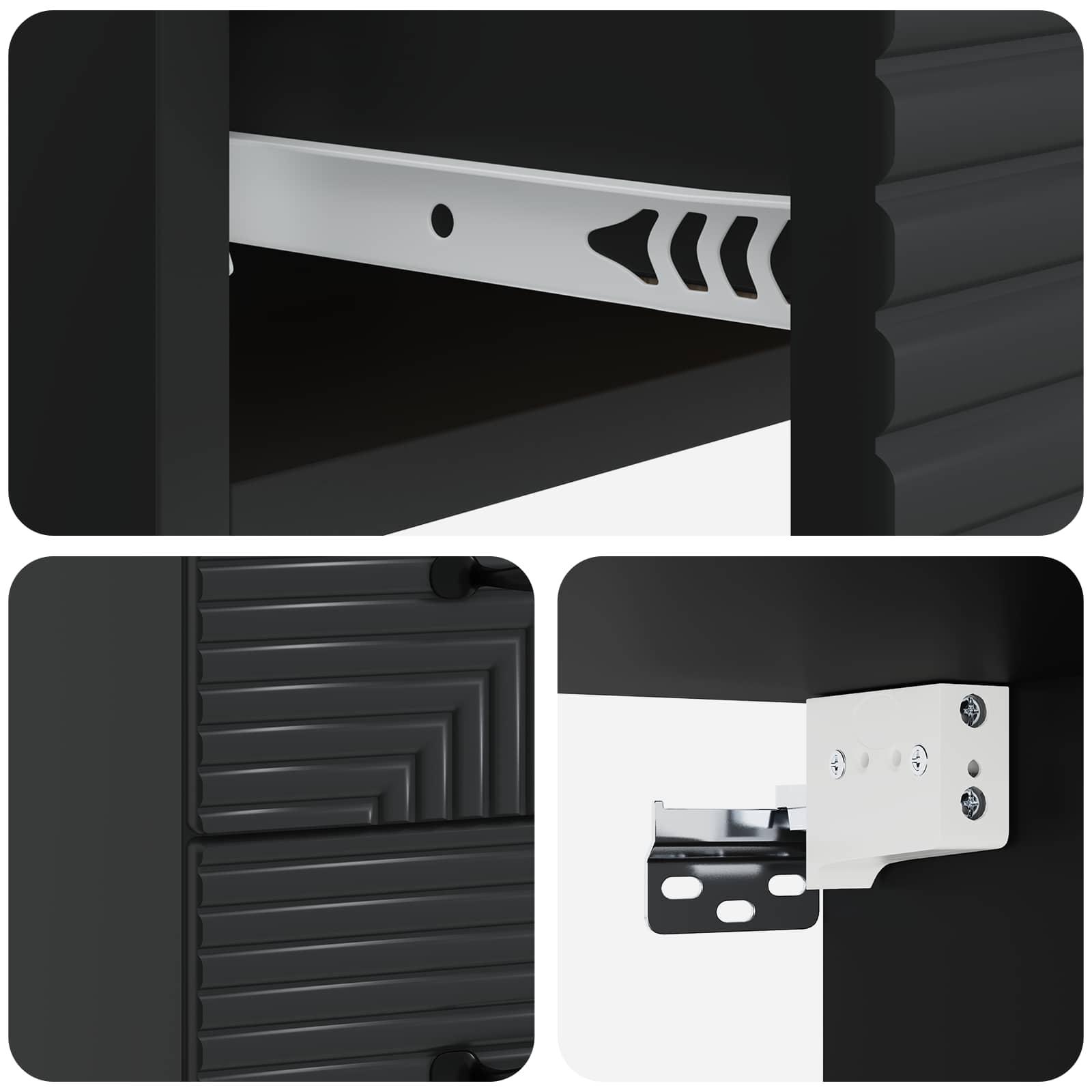 Cabinet de chevet mural 2 pcs Noir 34,5 x 33 x 40 cm - XIOS