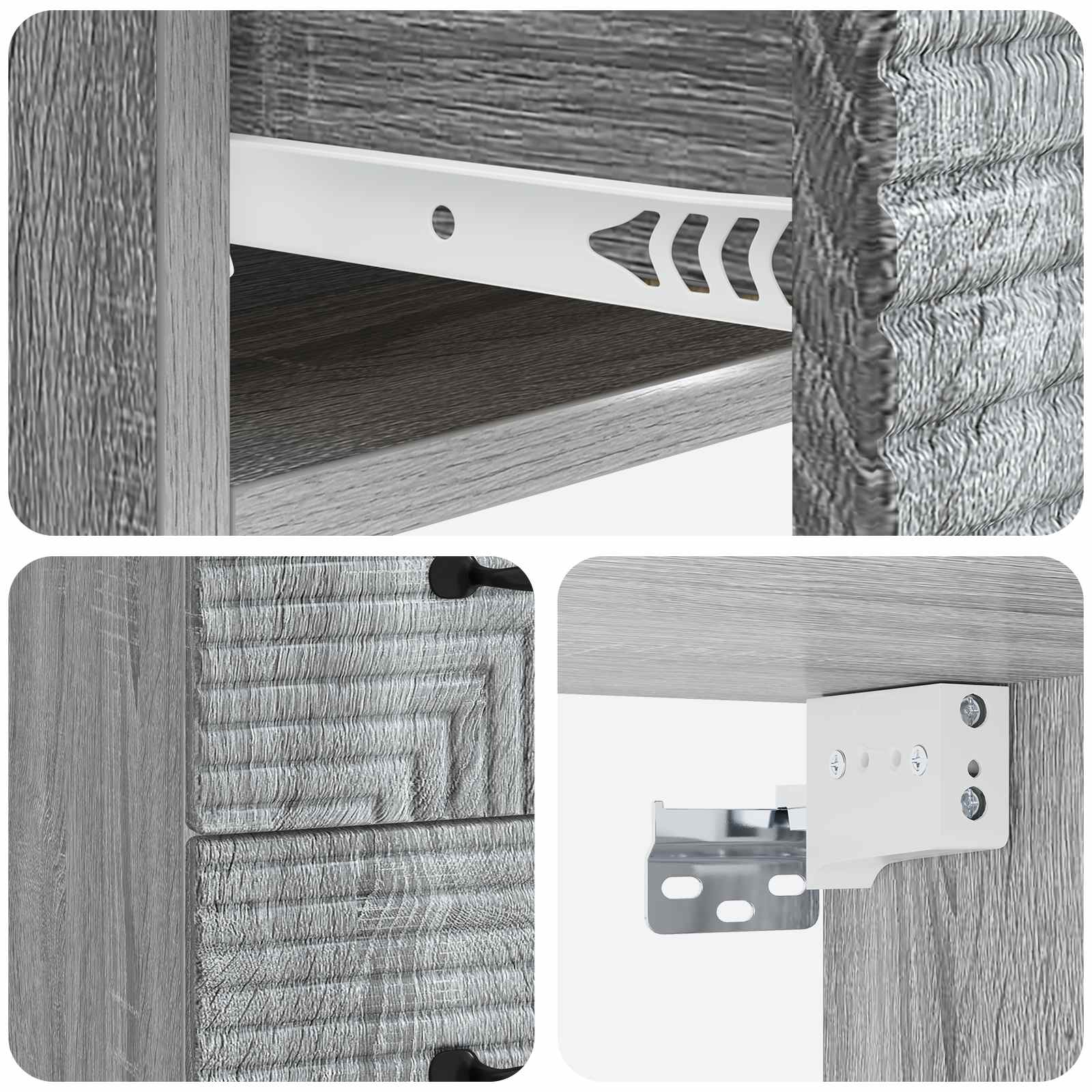 Cabinet de chevet mural 2 pcs Sonoma gris 34,5 x 33 x 40 cm - XIOS
