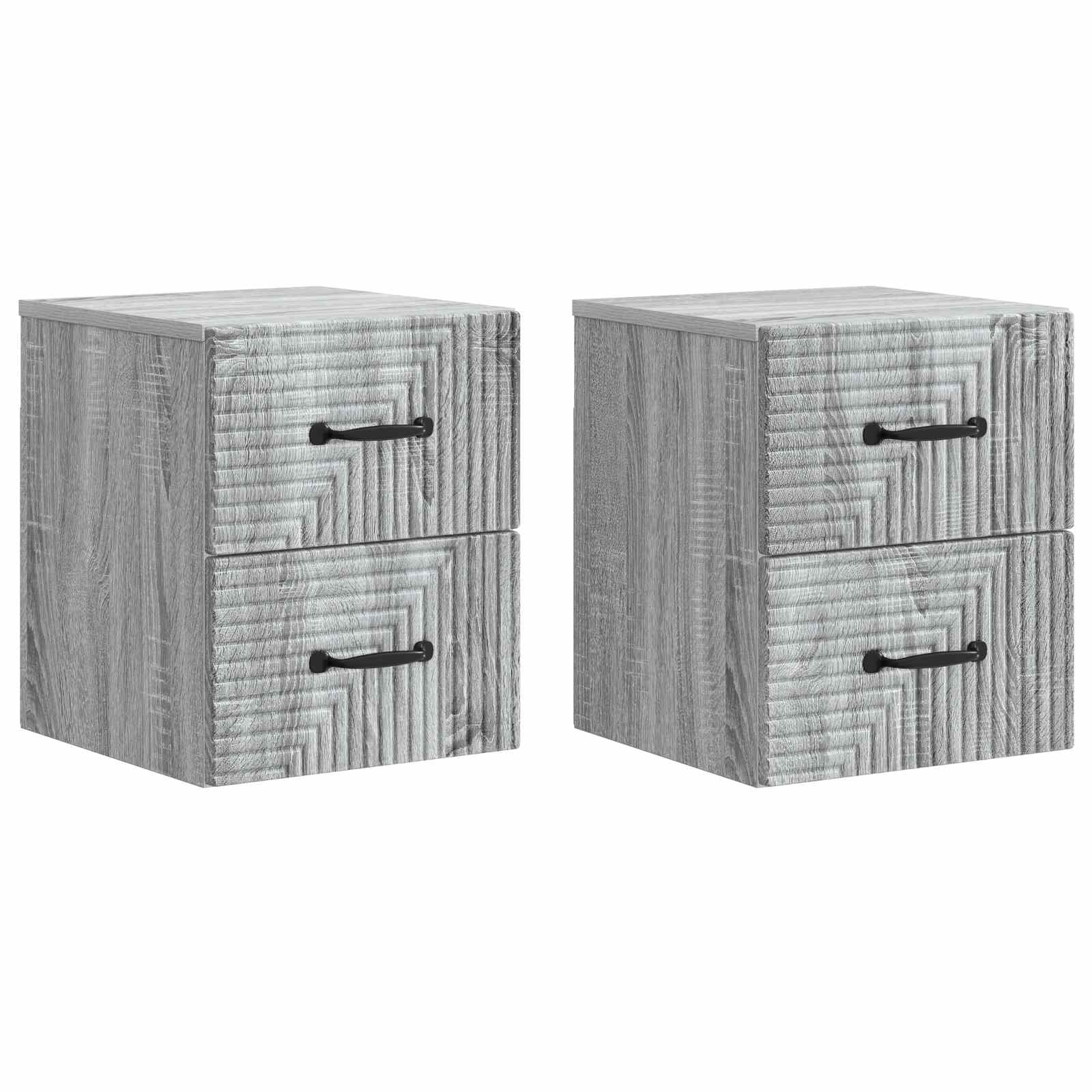Cabinet de chevet mural 2 pcs Sonoma gris 34,5 x 33 x 40 cm - XIOS
