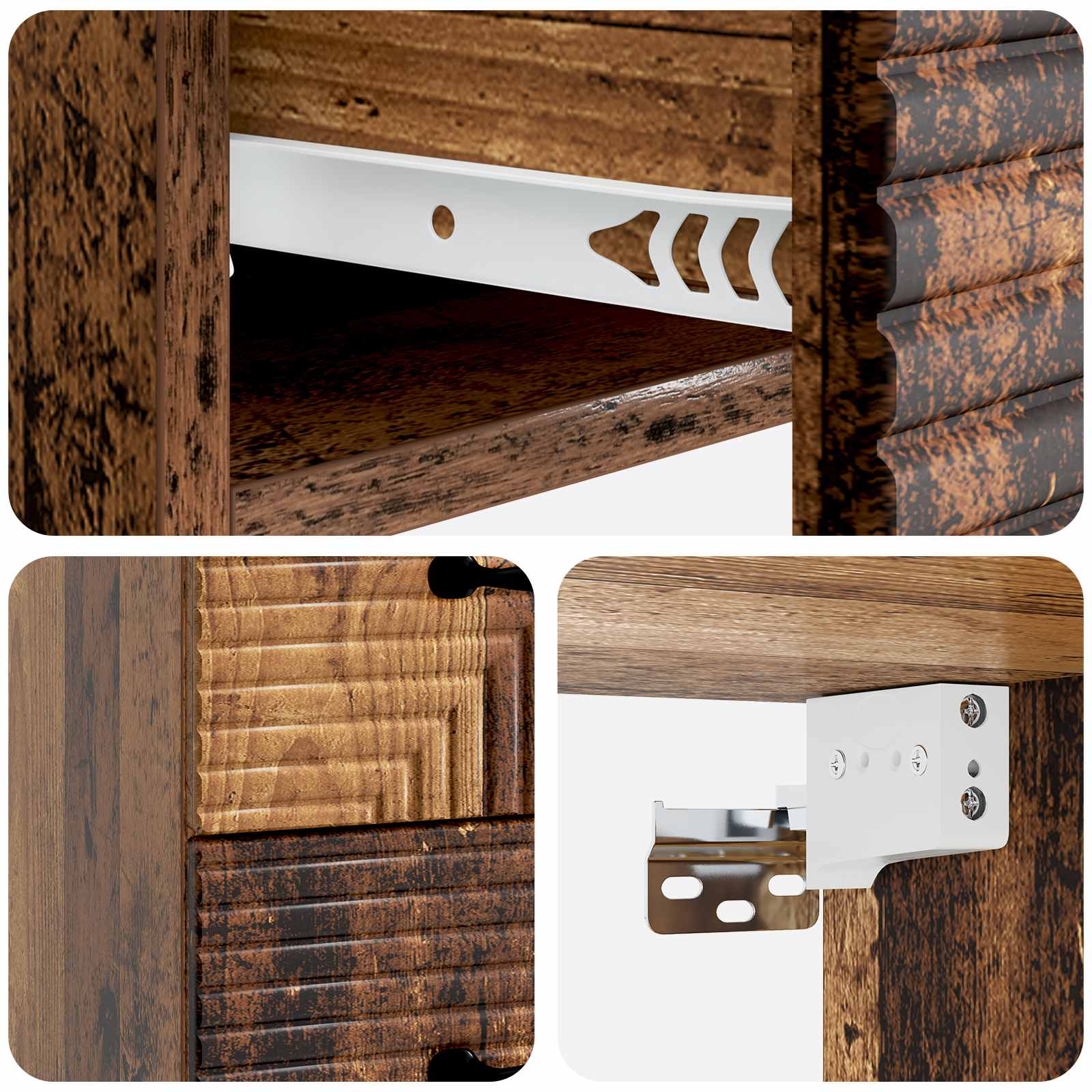 Cabinet de chevet mural 2 pcs Bois ancien 34,5 x 33 x 40 cm - XIOS