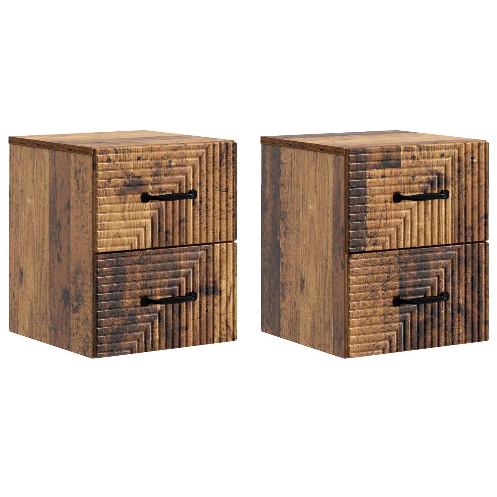 Cabinet de chevet mural 2 pcs Bois ancien 34,5 x 33 x 40 cm - XIOS