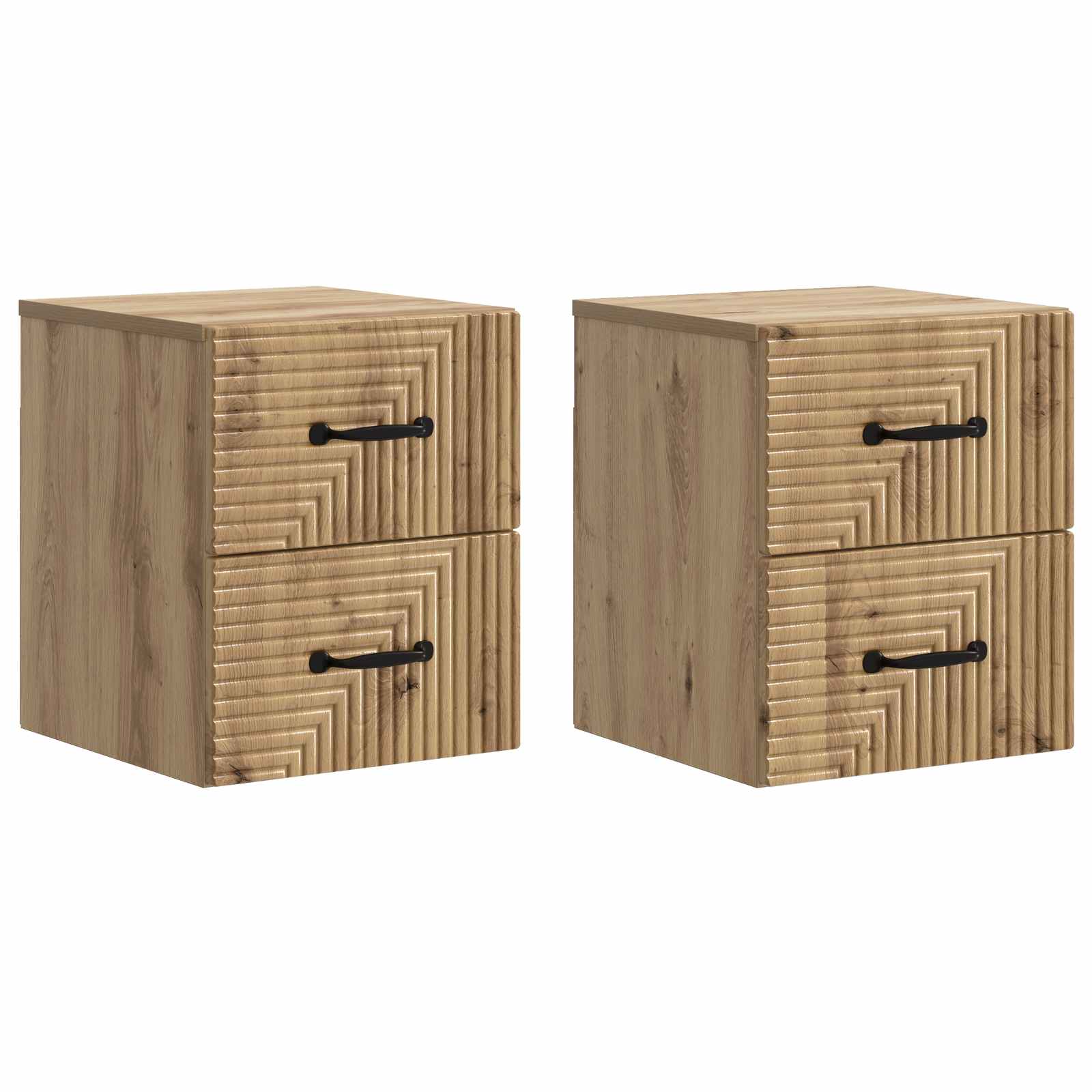 Cabinet de chevet mural 2 pcs Chêne artisanal 34,5 x 33 x 40 cm - XIOS