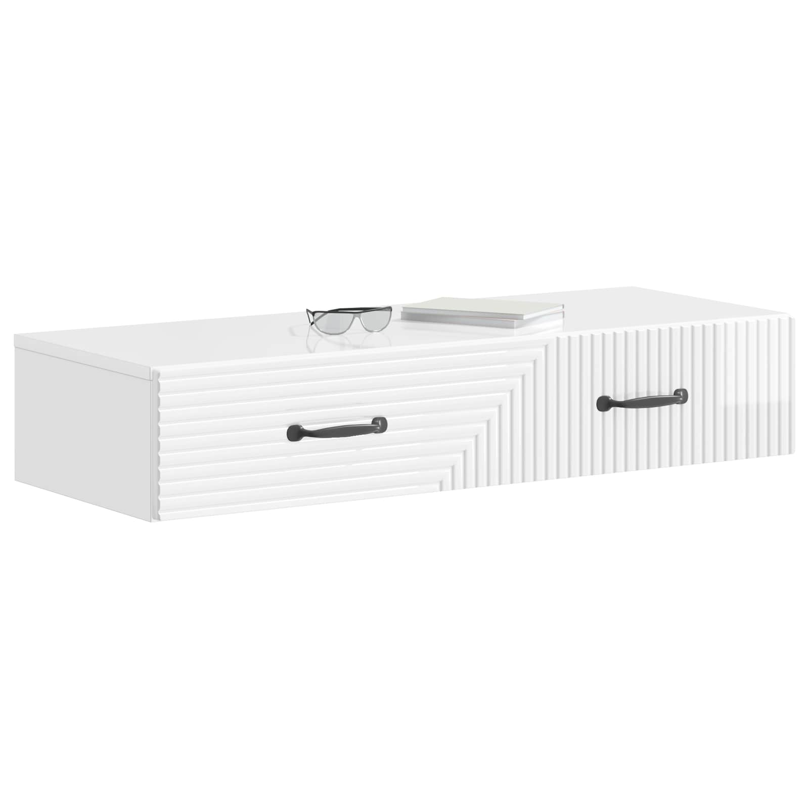 Table d'appoint murale Blanc brillant 87,5 x 34,5 x 17 cm - XIOS