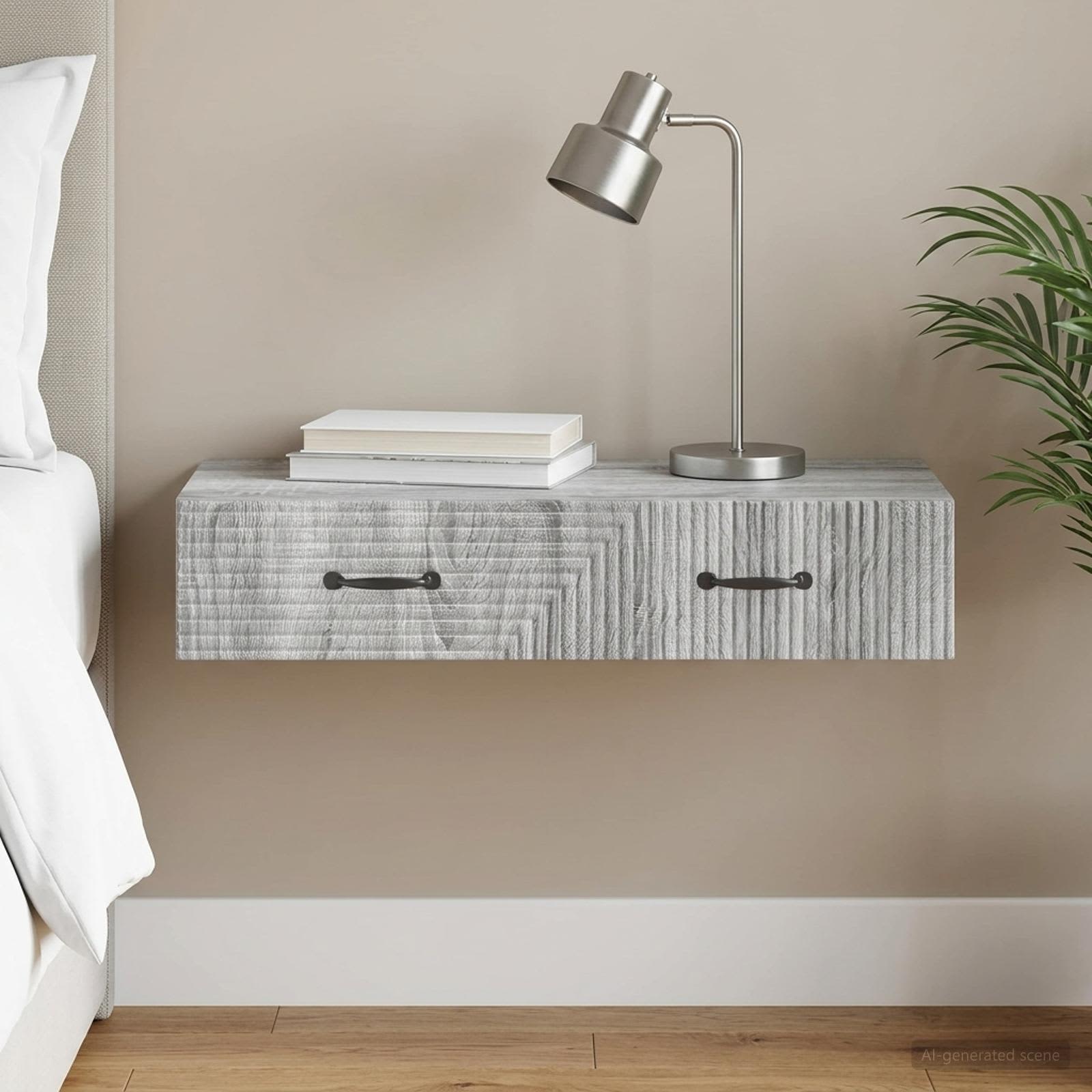 Table d'appoint murale Sonoma gris 87,5 x 34,5 x 17 cm - XIOS