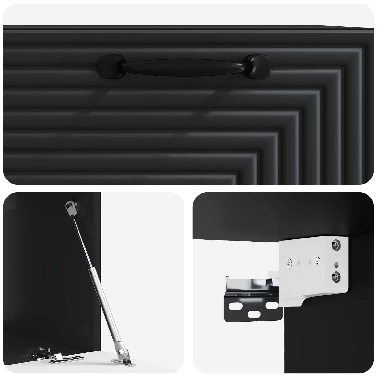 Meuble TV mural Noir 59,5 x 41 x 30 cm Bois d'ingénierie - XIOS