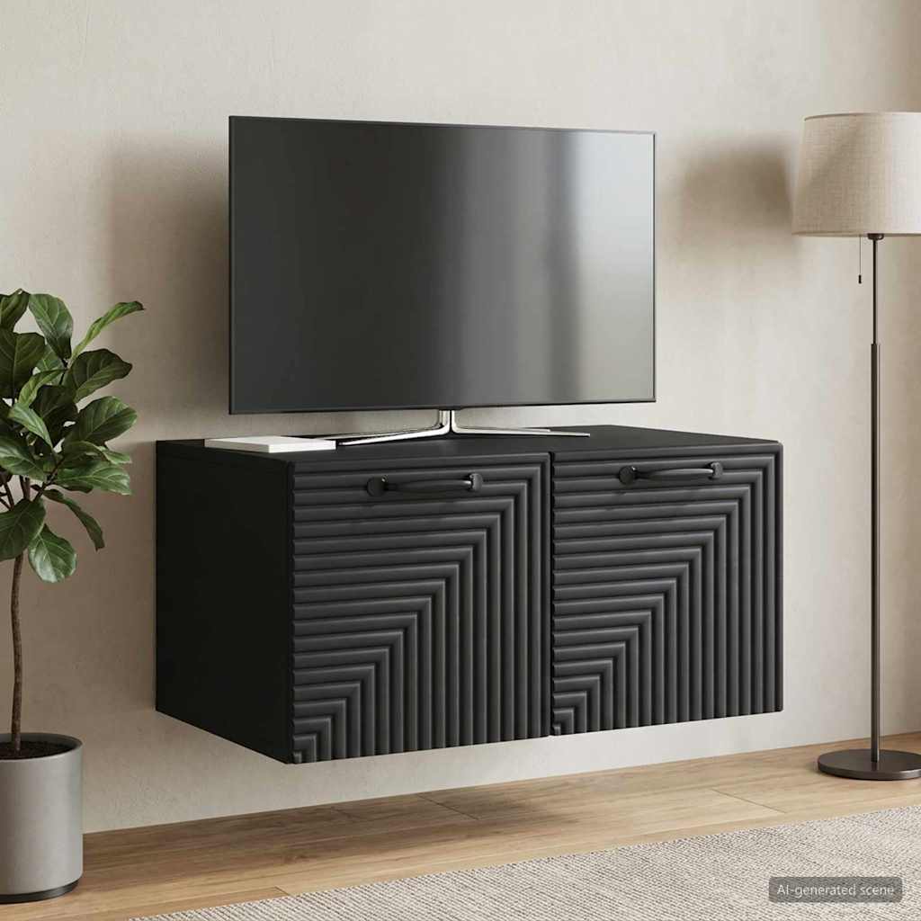 Meuble TV mural Noir 59,5 x 41 x 30 cm Bois d'ingénierie - XIOS