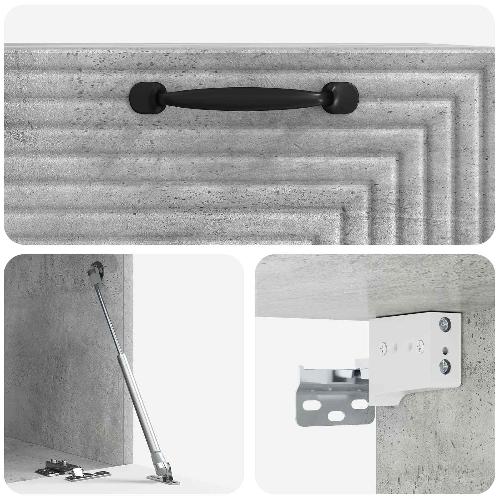 Meuble TV mural Gris béton 59,5 x 41 x 30 cm Bois d'ingénierie - XIOS