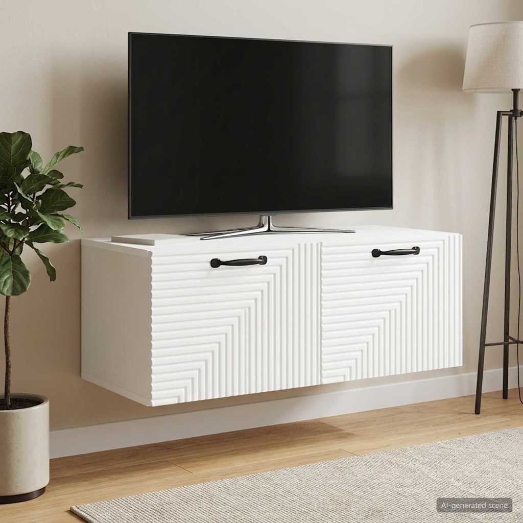 Meuble TV mural Blanc 78,5 x 41 x 30 cm Bois d'ingénierie - XIOS