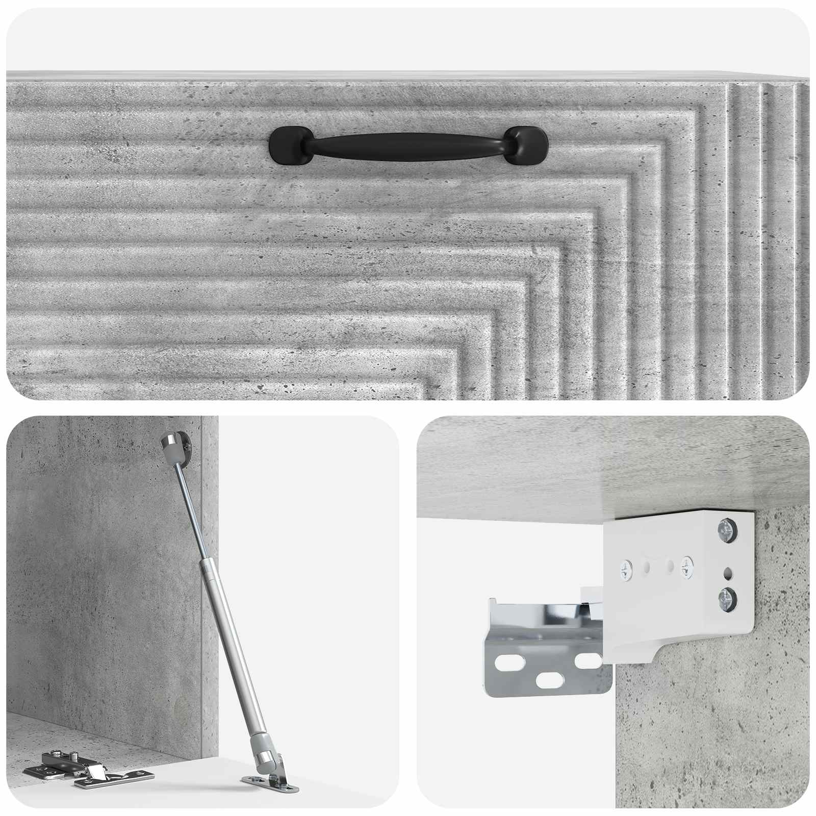 Meuble TV mural Gris béton 78,5 x 41 x 30 cm Bois d'ingénierie - XIOS