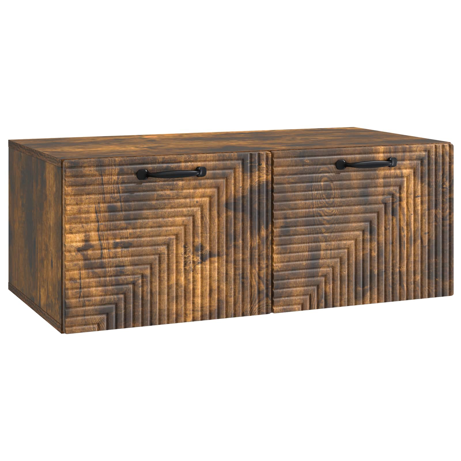 Meuble TV mural Chêne fumé 78,5 x 41 x 30 cm Bois d'ingénierie - XIOS