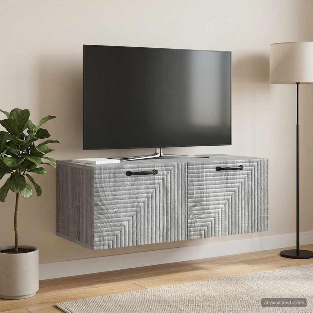 Meuble TV mural Sonoma gris 78,5 x 41 x 30 cm Bois d'ingénierie - XIOS