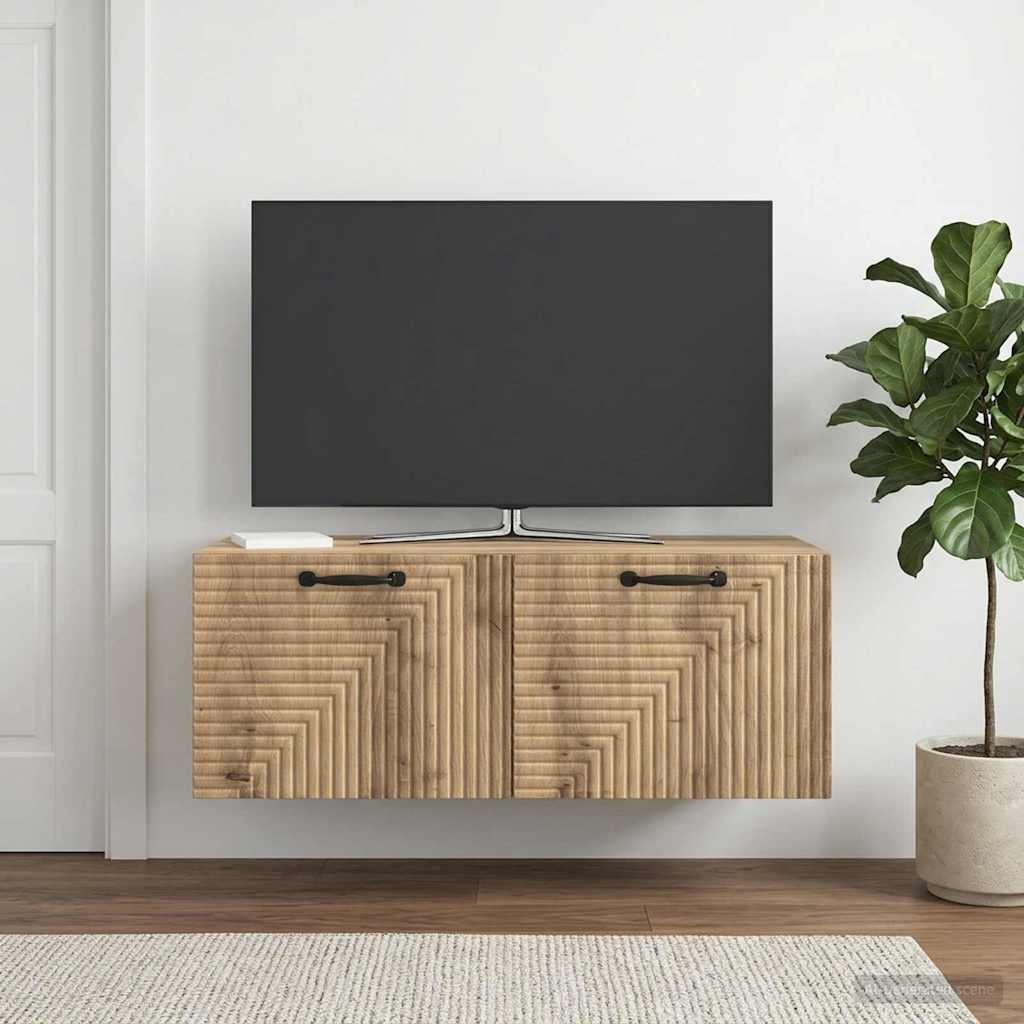 Meuble TV mural 78,5 x 41 x 30 cm Chêne artisanal - XIOS