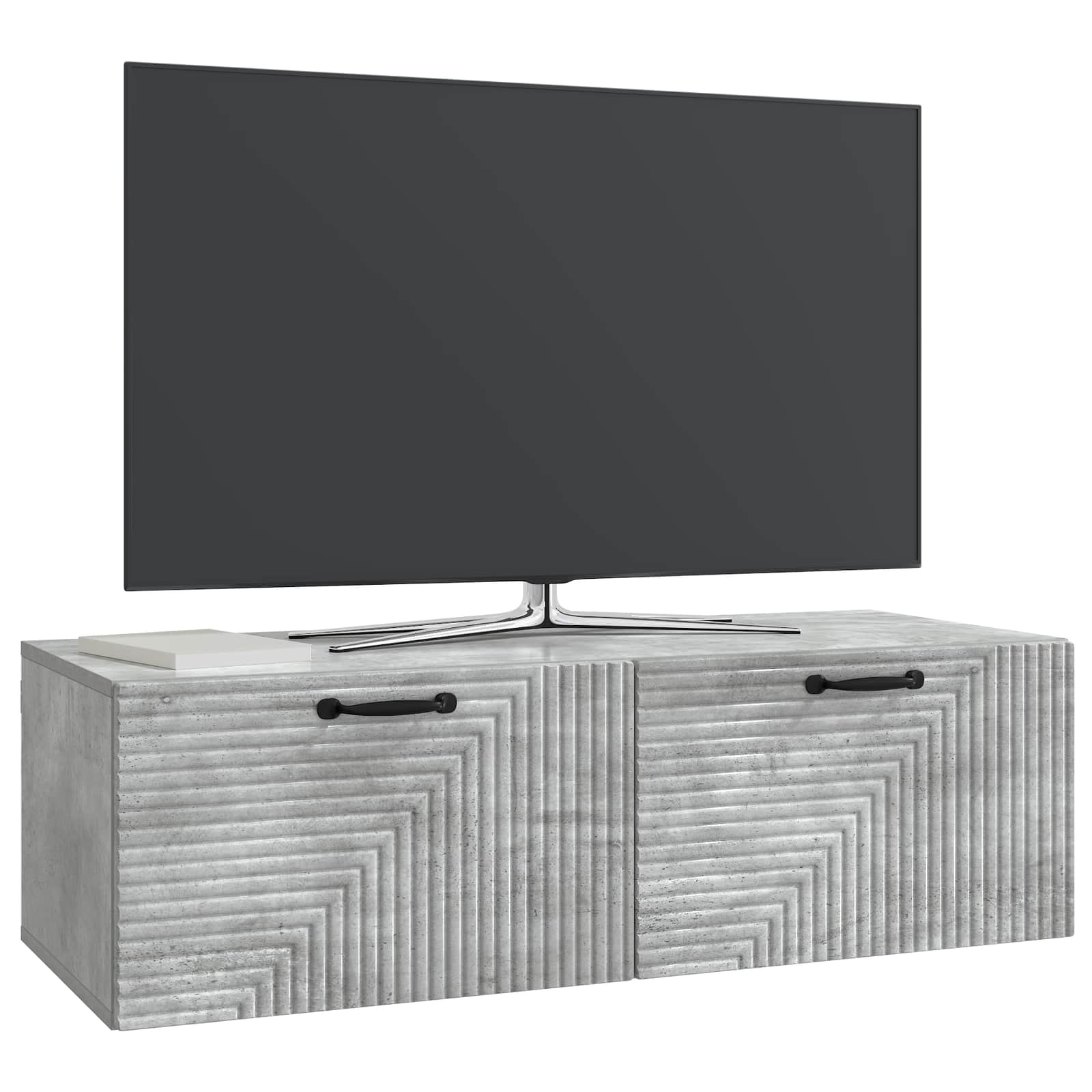 Meuble TV mural Gris béton 98 x 41 x 30 cm Bois d'ingénierie - XIOS