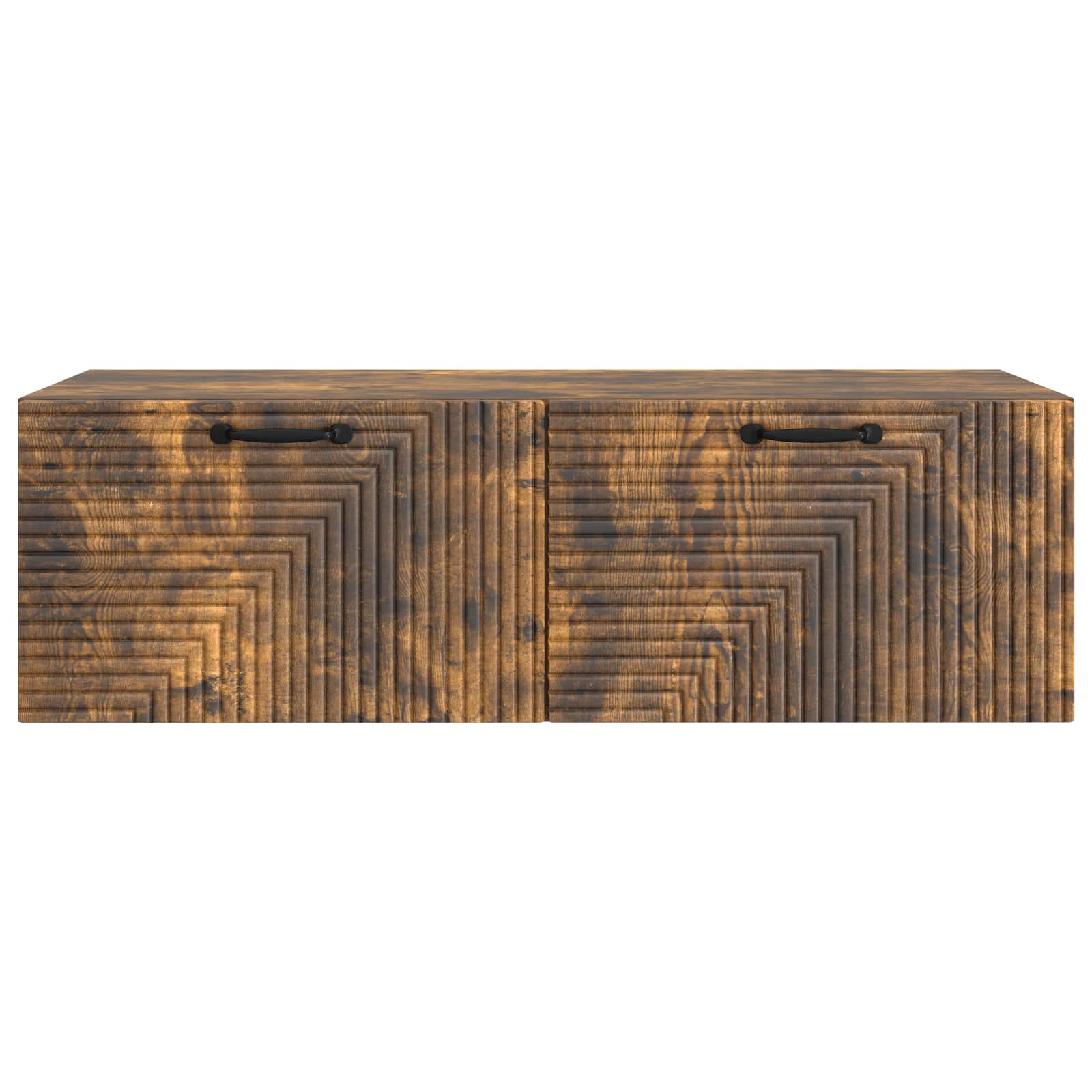 Meuble TV mural Chêne fumé 98 x 41 x 30 cm Bois d'ingénierie - XIOS