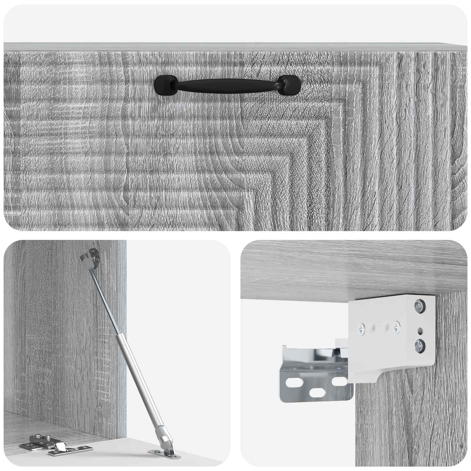 Meuble TV mural Sonoma gris 98 x 41 x 30 cm Bois d'ingénierie - XIOS