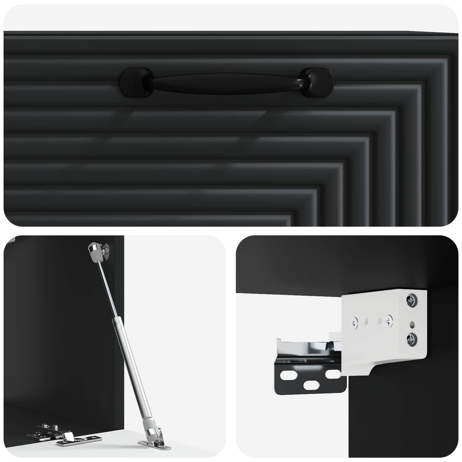 Meuble TV mural Noir 59,5 x 31 x 30 cm Bois d'ingénierie - XIOS