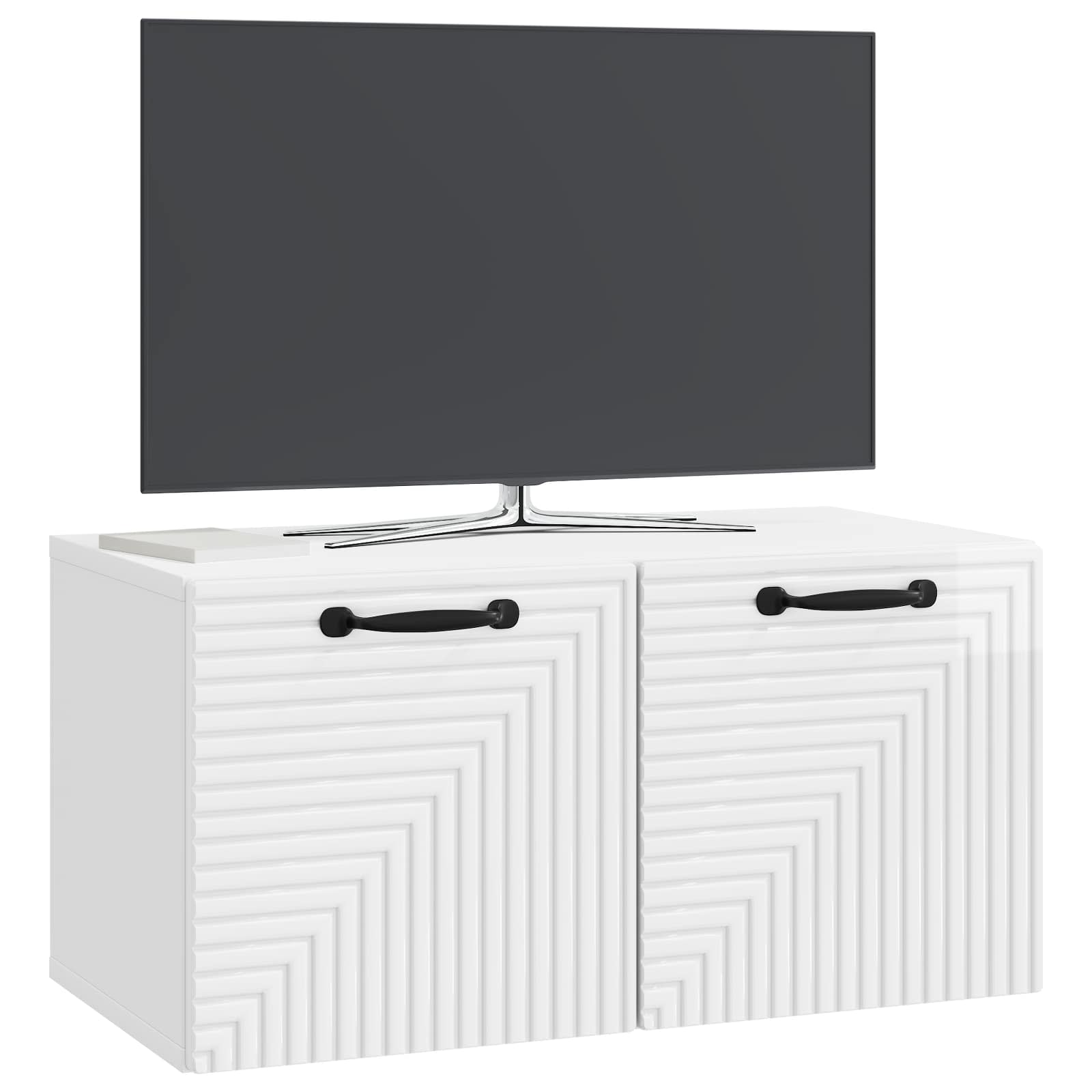 Meuble TV mural Montage mural Blanc brillant 59,5 x 31 x 30 cm - XIOS