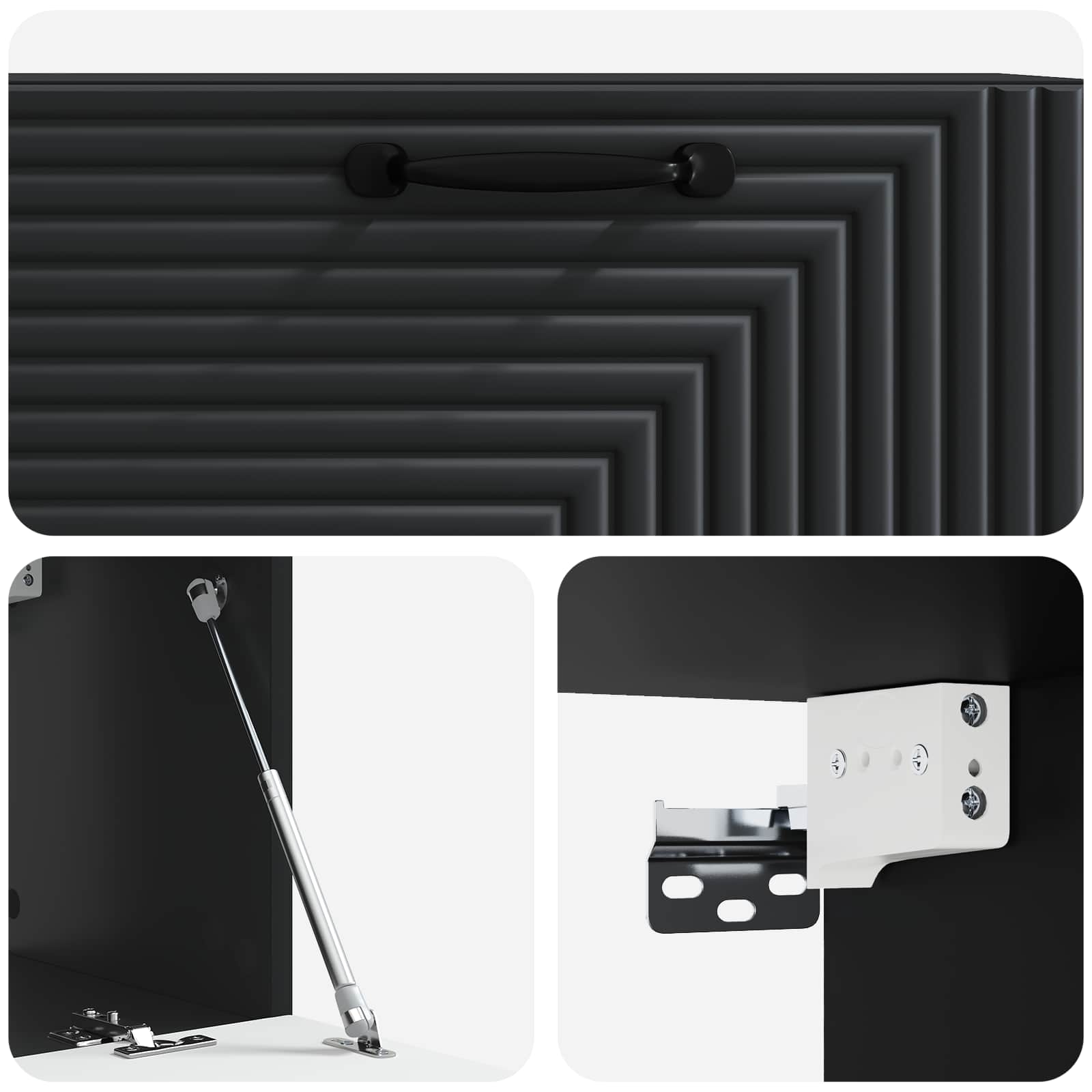 Meuble TV mural Noir 78,5 x 31 x 30 cm Bois d'ingénierie - XIOS