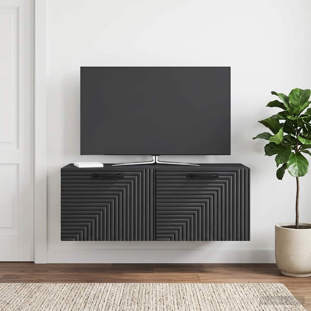 Meuble TV mural Noir 78,5 x 31 x 30 cm Bois d'ingénierie - XIOS