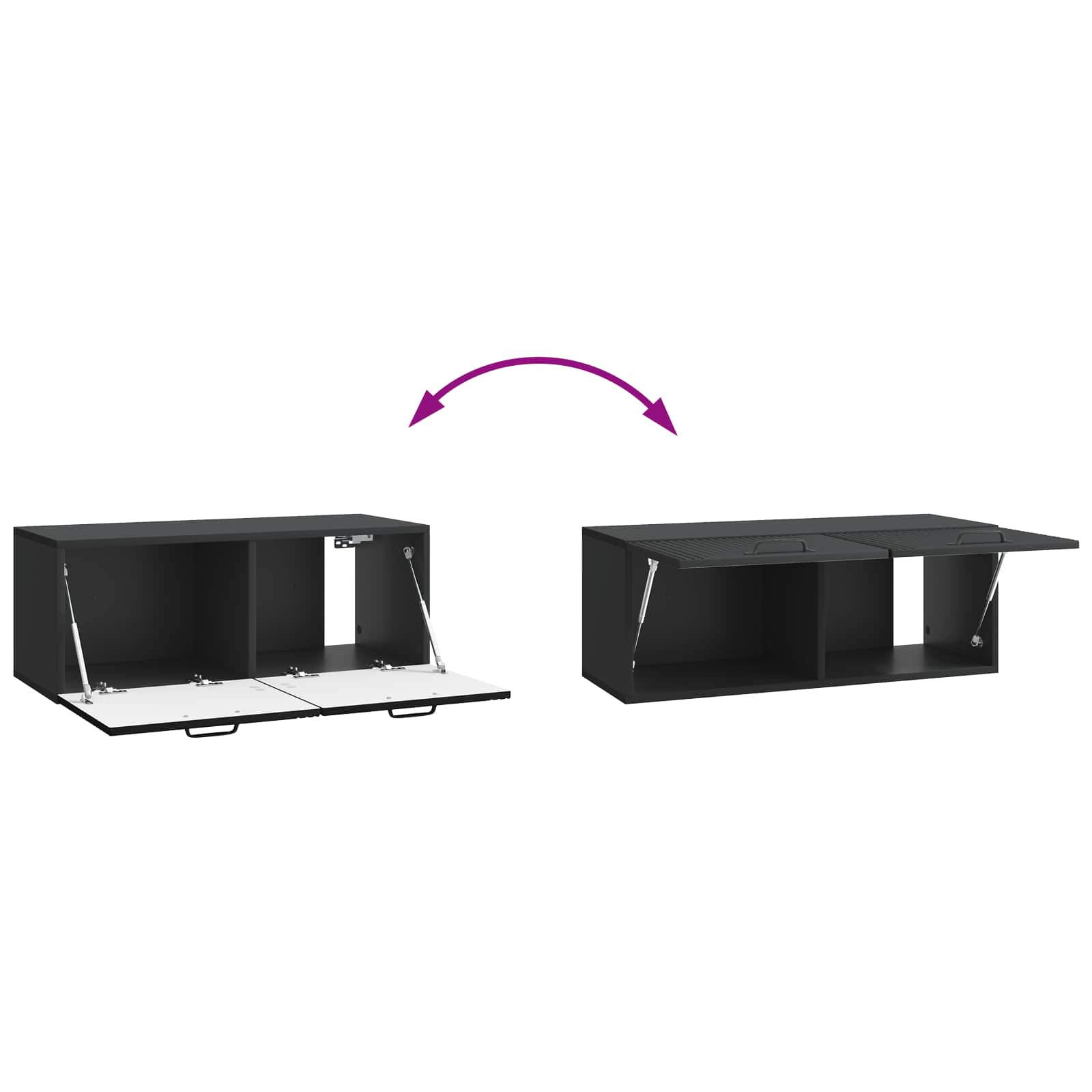 Meuble TV mural Noir 78,5 x 31 x 30 cm Bois d'ingénierie - XIOS