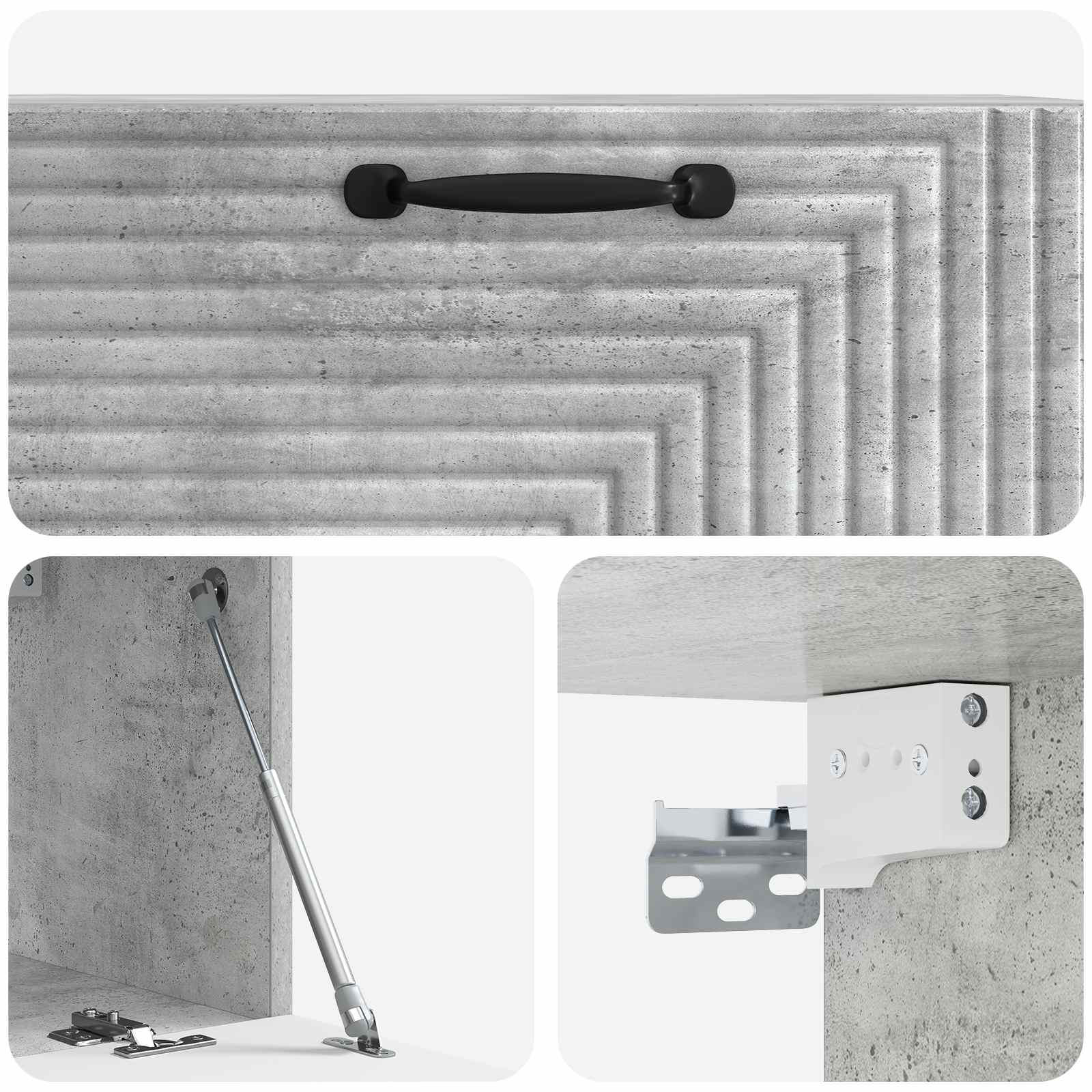 Meuble TV mural Gris béton 78,5 x 31 x 30 cm Bois d'ingénierie - XIOS
