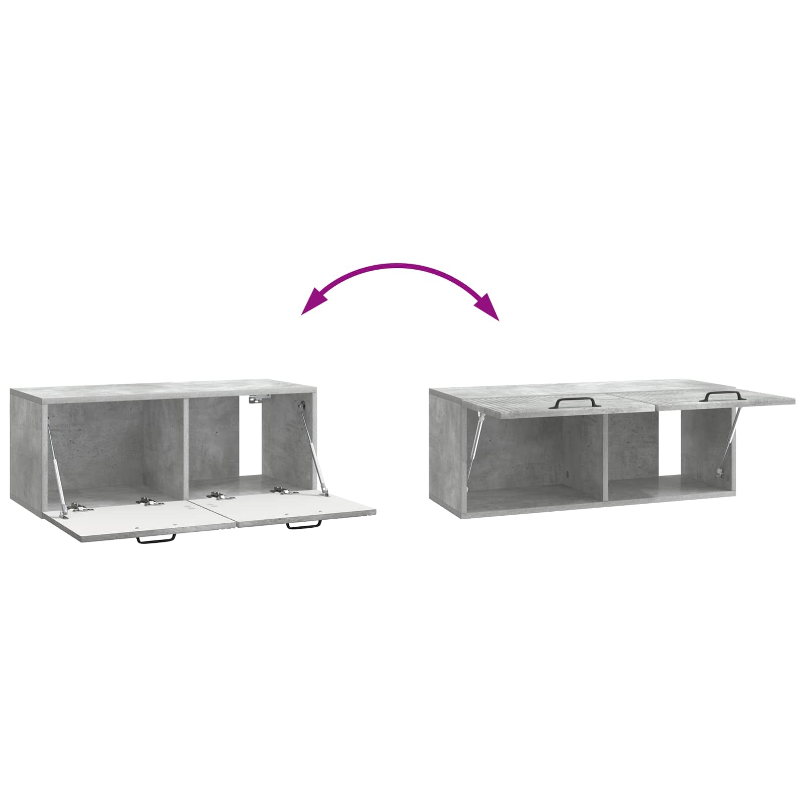 Meuble TV mural Gris béton 78,5 x 31 x 30 cm Bois d'ingénierie - XIOS