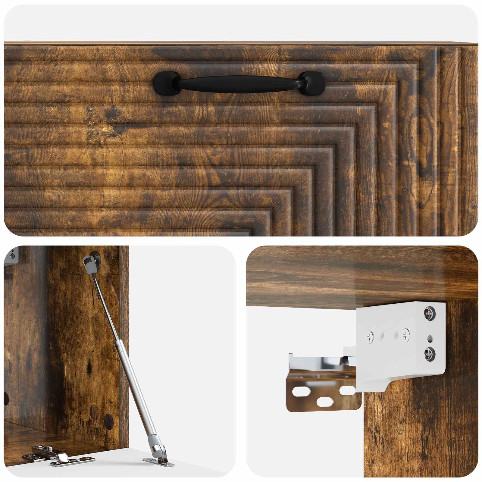 Meuble TV mural Chêne fumé 78,5 x 31 x 30 cm Bois d'ingénierie - XIOS