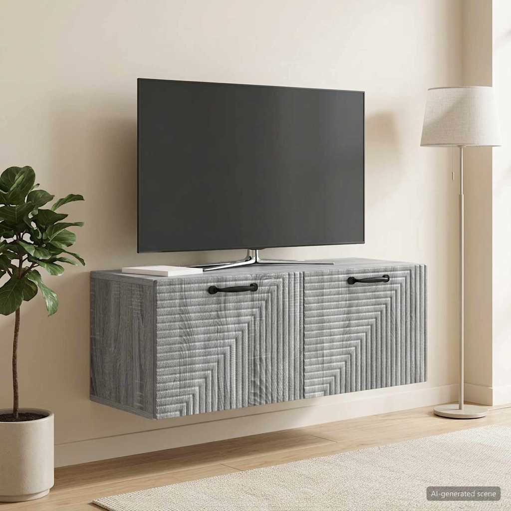 Meuble TV mural Sonoma gris 78,5 x 31 x 30 cm Bois d'ingénierie - XIOS