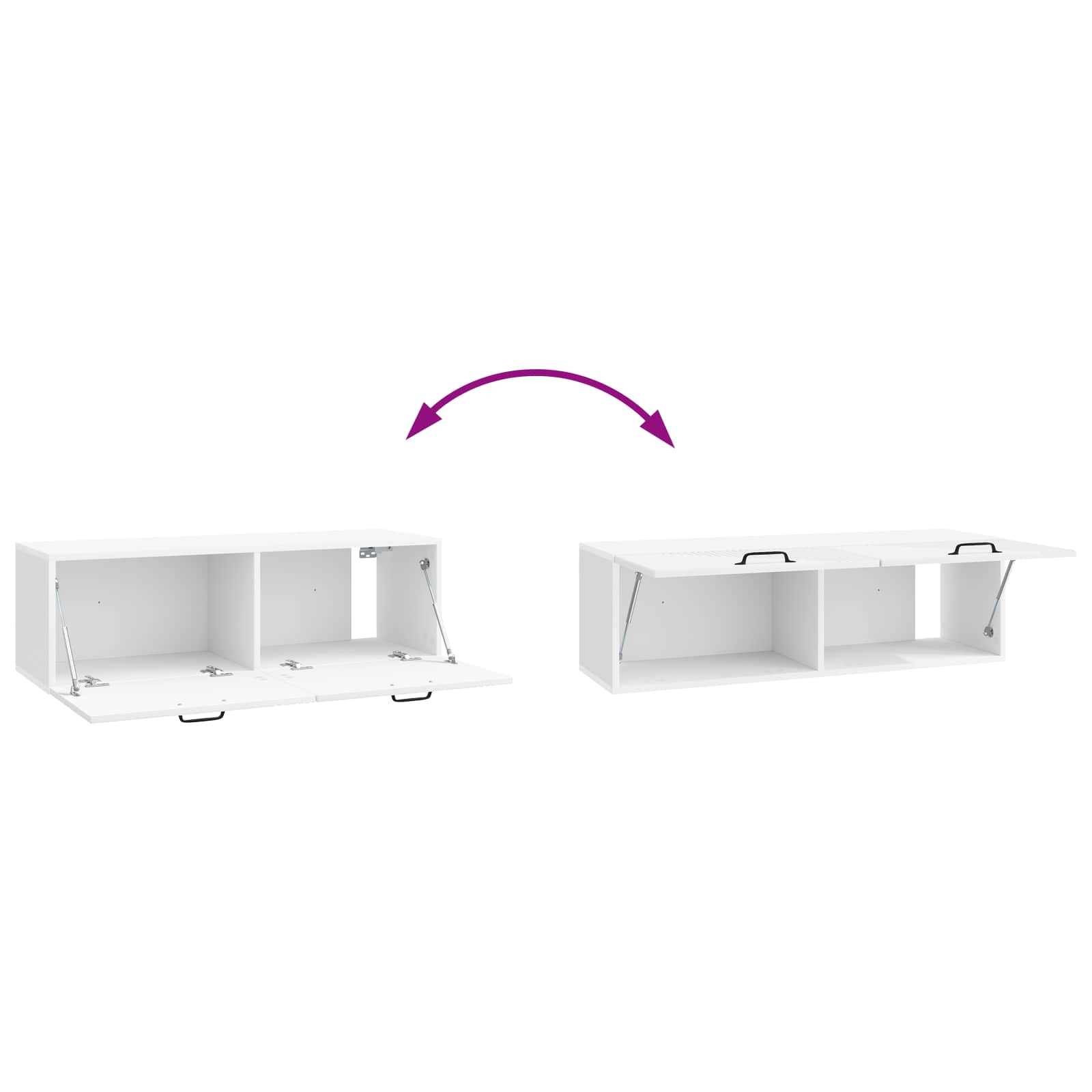 Meuble TV mural Blanc 98 x 31 x 30 cm Bois d'ingénierie - XIOS