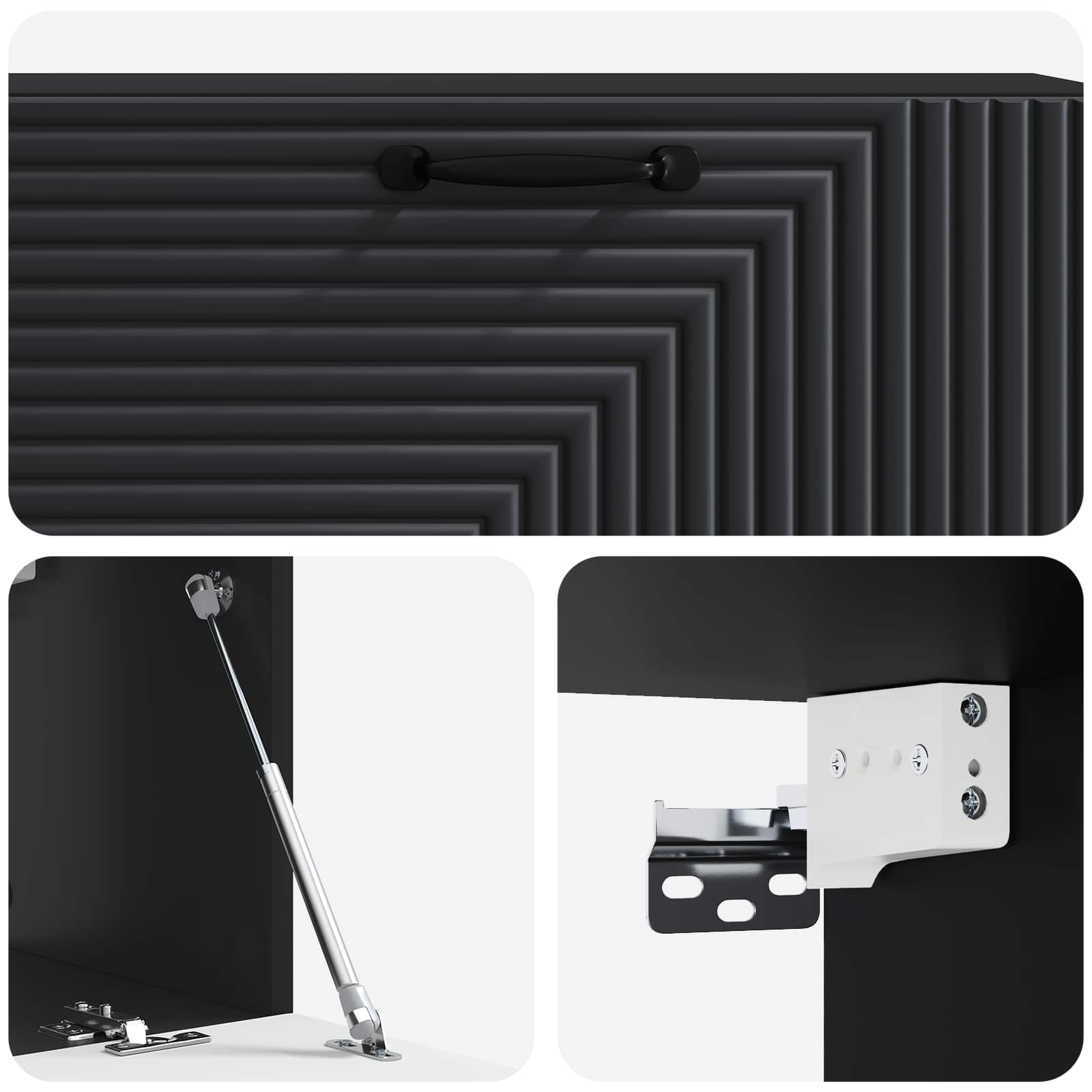 Meuble TV mural Noir 98 x 31 x 30 cm Bois d'ingénierie - XIOS