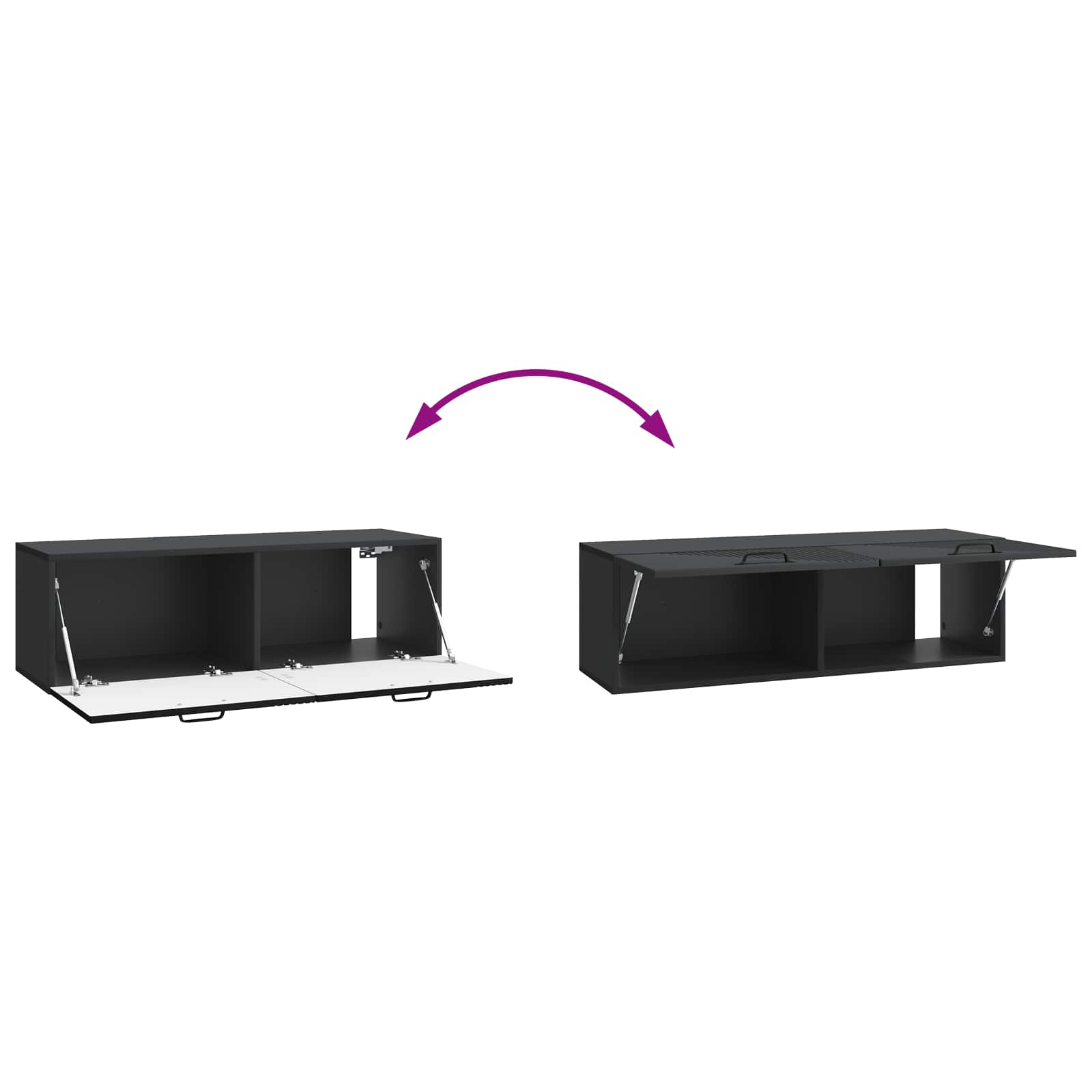 Meuble TV mural Noir 98 x 31 x 30 cm Bois d'ingénierie - XIOS