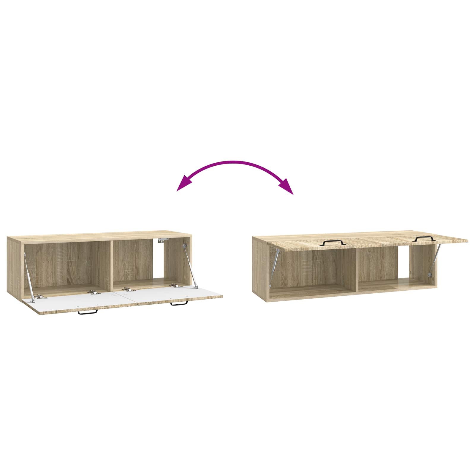 Meuble TV mural Chêne Sonoma 98 x 31 x 30 cm Bois d'ingénierie - XIOS