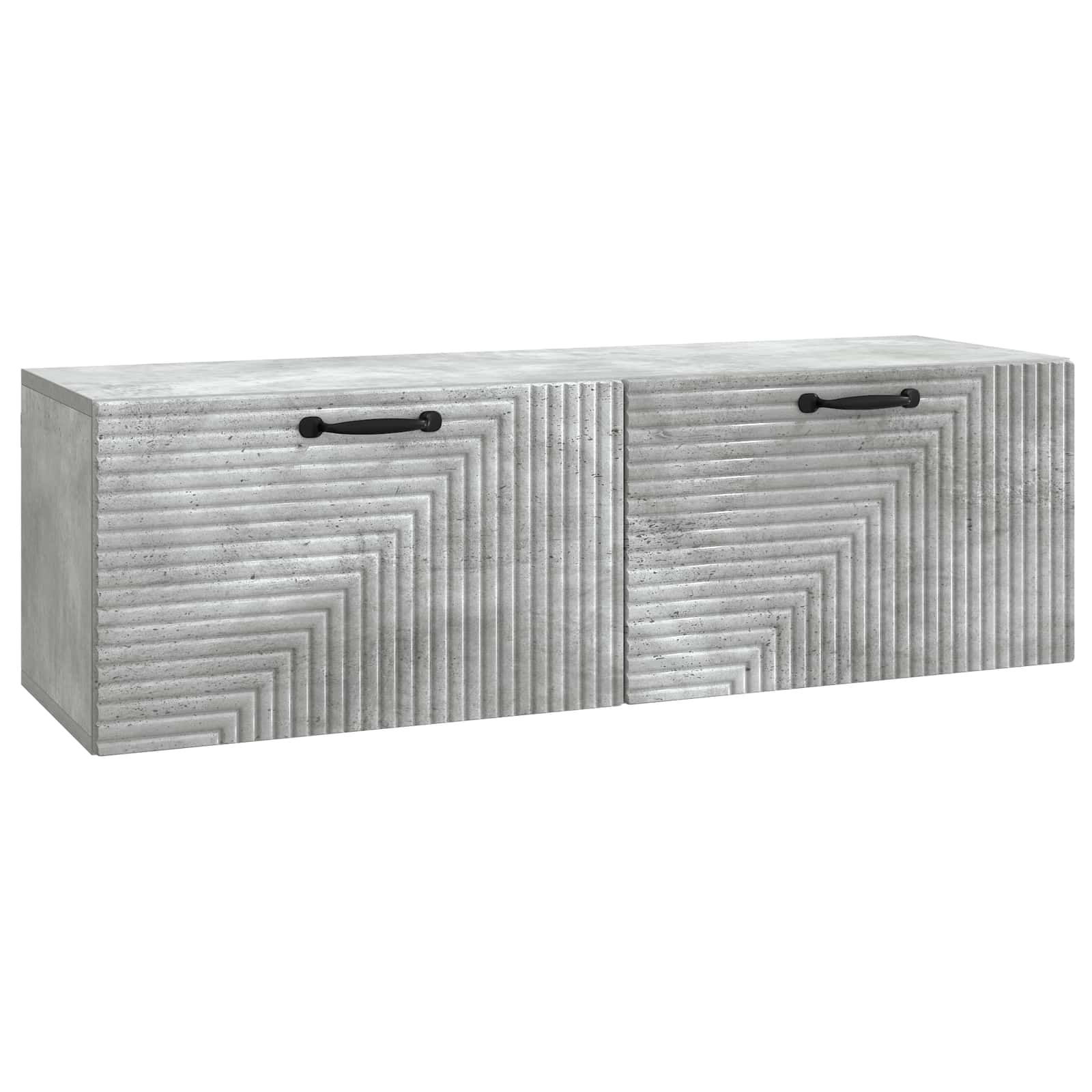 Meuble TV mural Gris béton 98 x 31 x 30 cm Bois d'ingénierie - XIOS