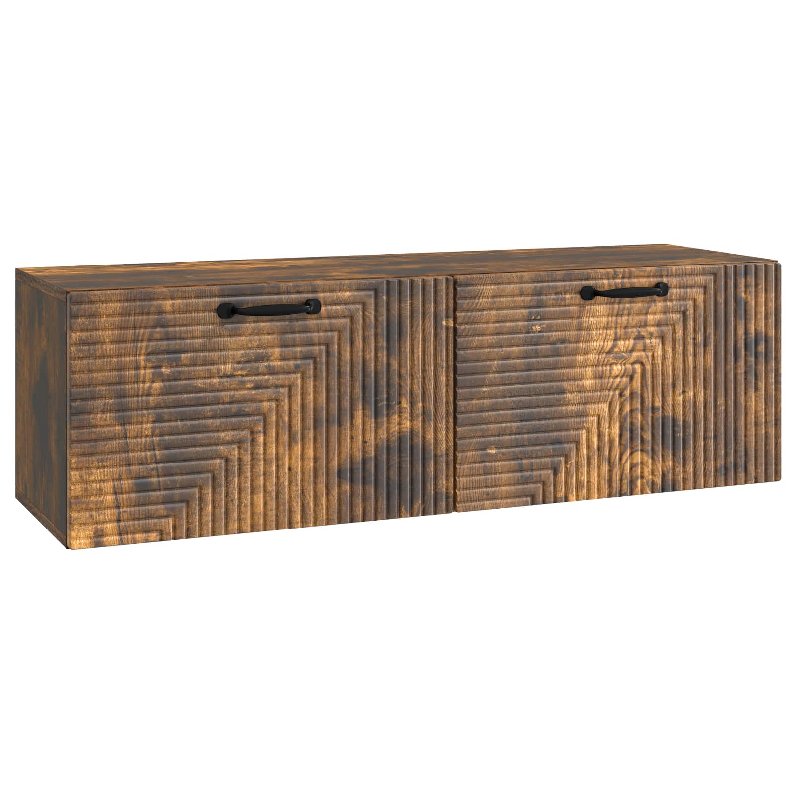 Meuble TV mural Chêne fumé 98 x 31 x 30 cm Bois d'ingénierie - XIOS