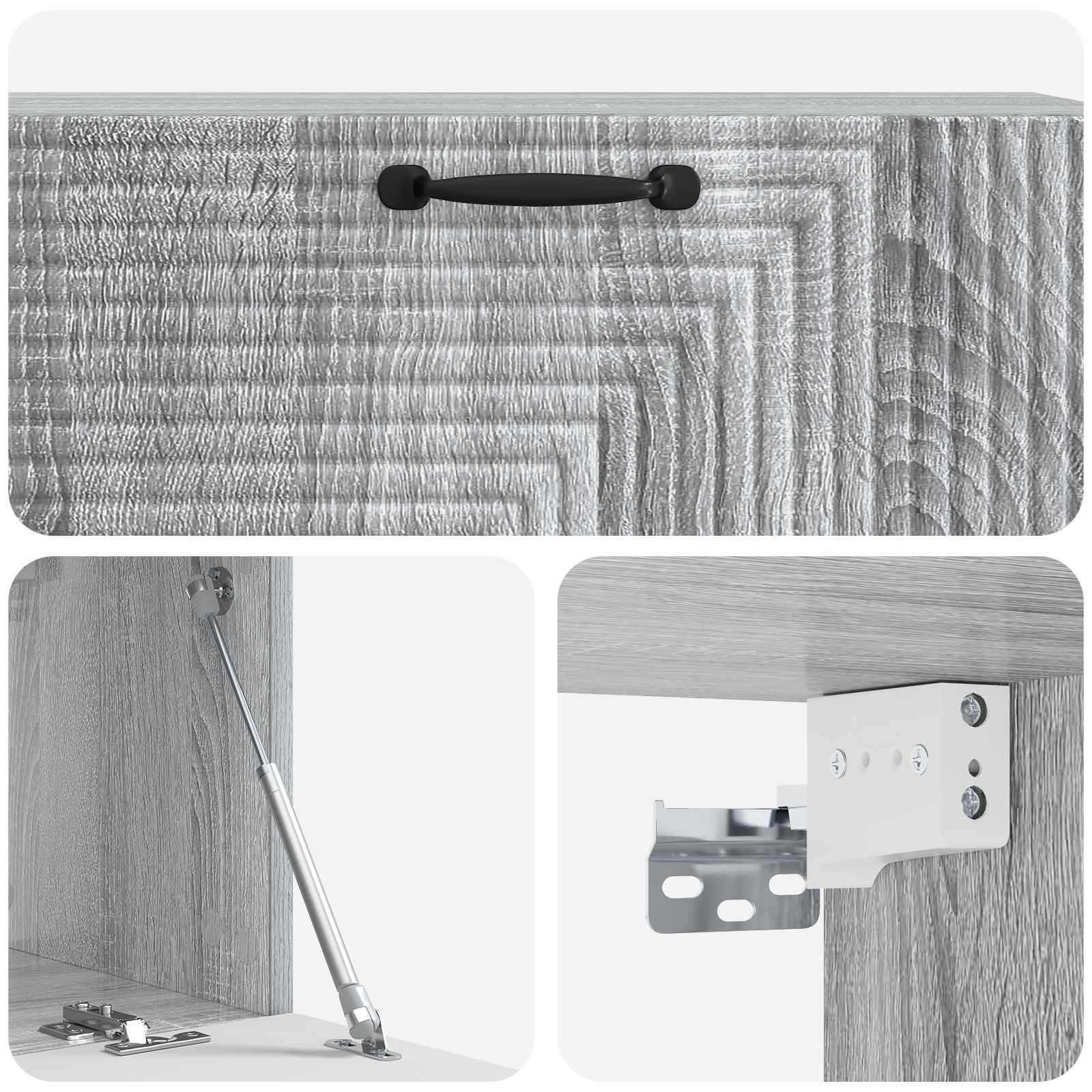 Meuble TV mural Sonoma gris 98 x 31 x 30 cm Bois d'ingénierie - XIOS