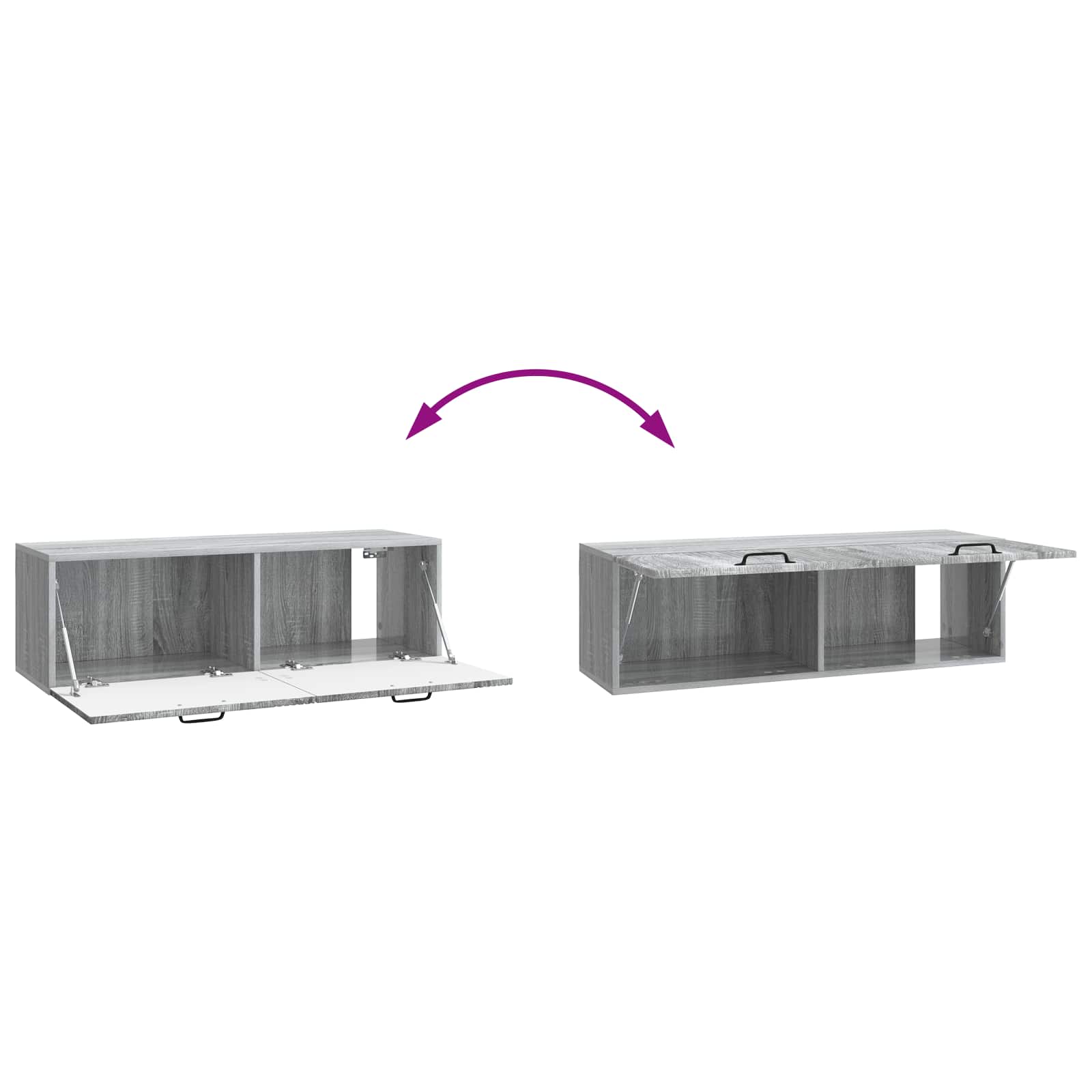 Meuble TV mural Sonoma gris 98 x 31 x 30 cm Bois d'ingénierie - XIOS