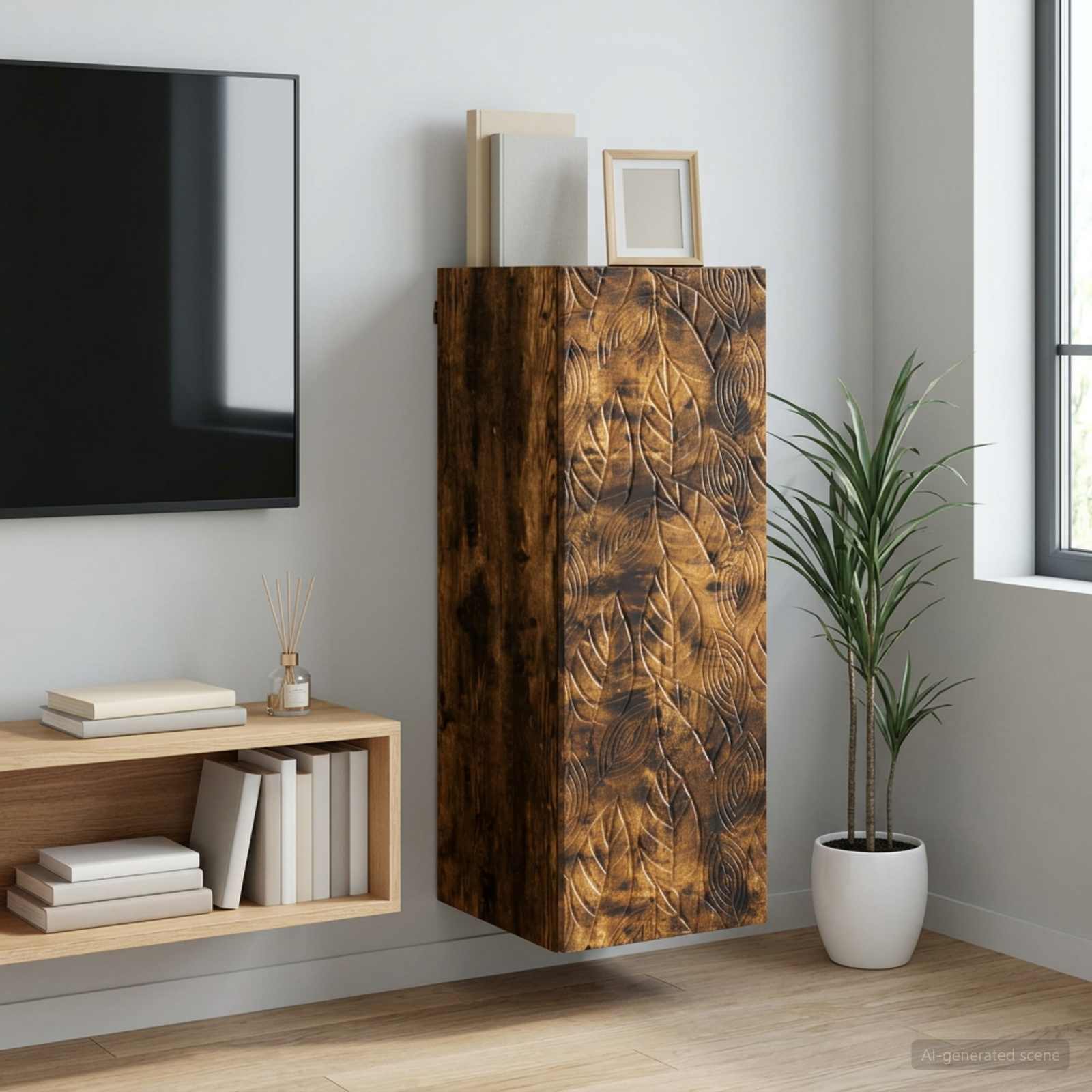 Armoire Murale Chêne fumé 33 x 34,5 x 90 cm Bois d'ingénierie - XIOS