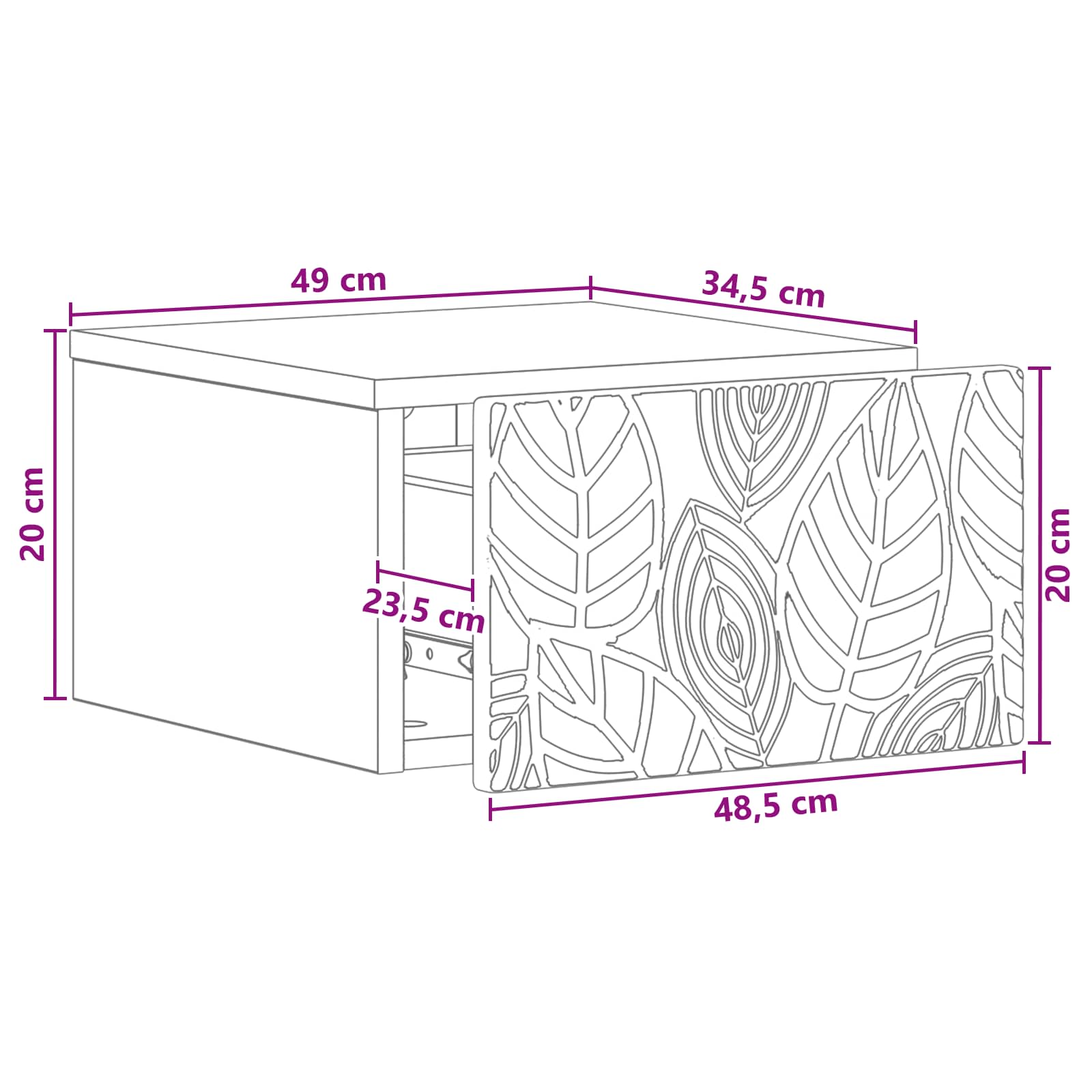 Cabinet de chevet mural 2 pcs Blanc 49 x 34,5 x 20 cm - XIOS