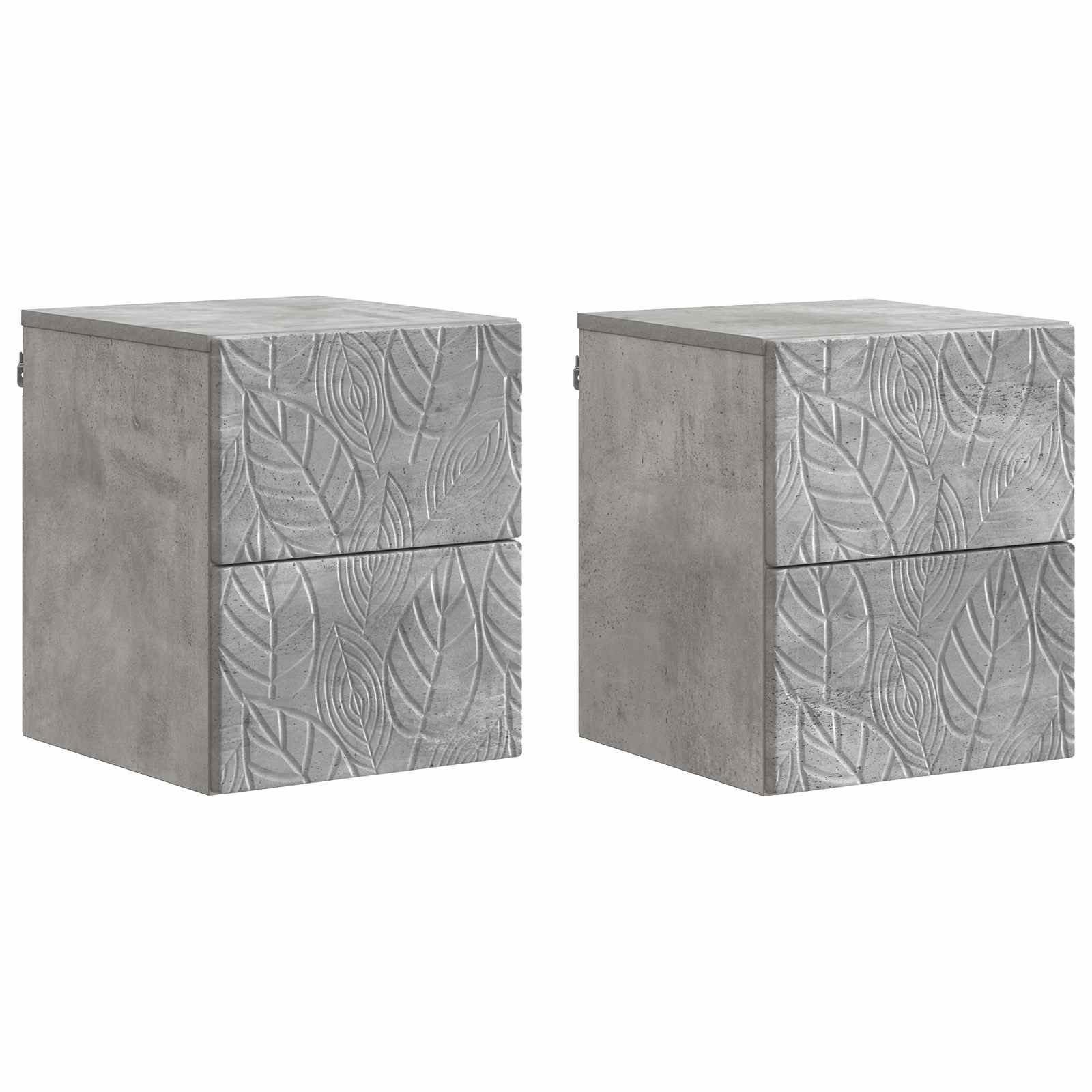 Cabinet de chevet mural 2 pcs Gris béton 34,5 x 33 x 40 cm - XIOS