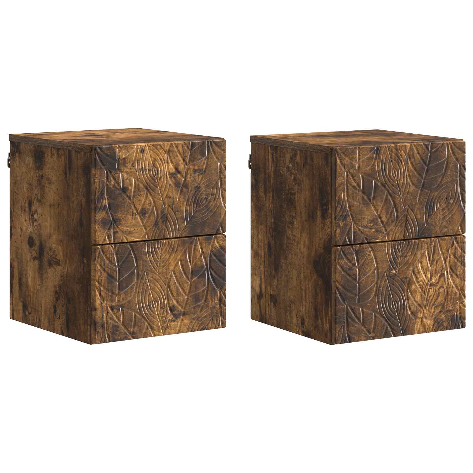 Cabinet de chevet mural 2 pcs Chêne fumé 34,5 x 33 x 40 cm - XIOS