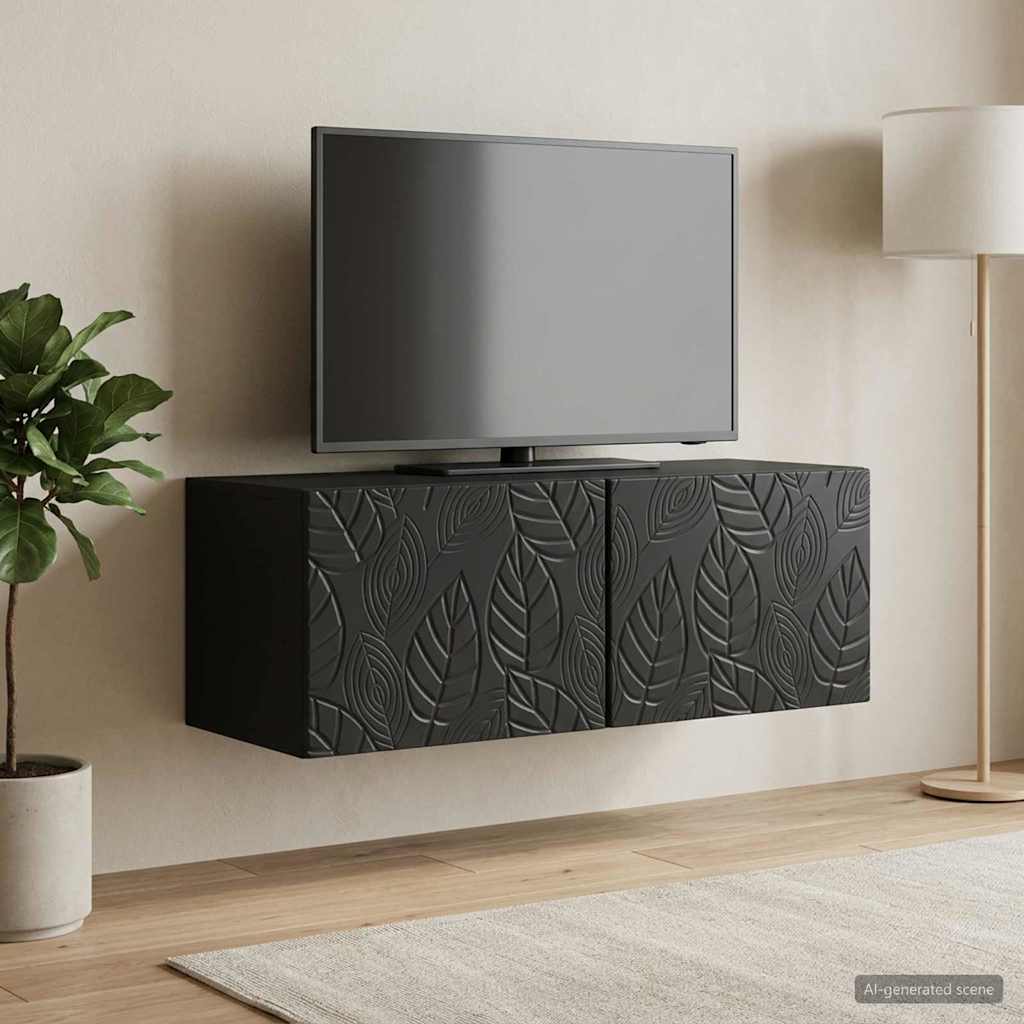 Meuble TV mural 59,5 x 41 x 30 cm Noir Bois d'ingénierie - XIOS