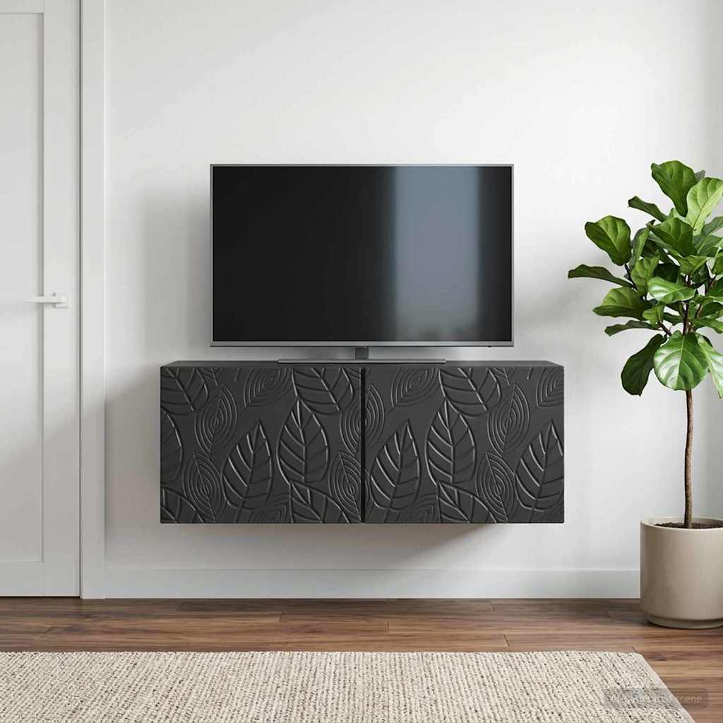 Meuble TV mural 59,5 x 41 x 30 cm Noir Bois d'ingénierie - XIOS