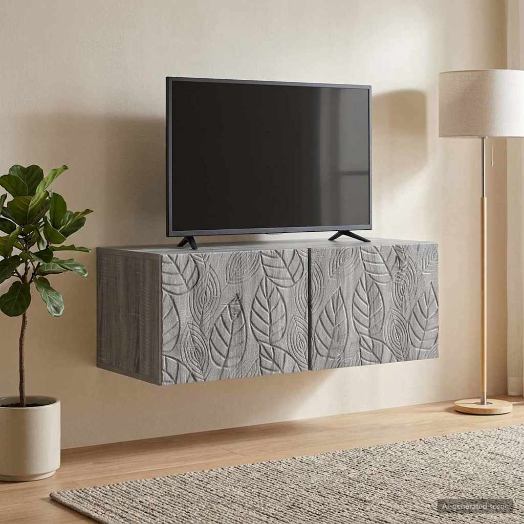 Meuble TV mural 59,5 x 41 x 30 cm Sonoma gris Bois d'ingénierie - XIOS