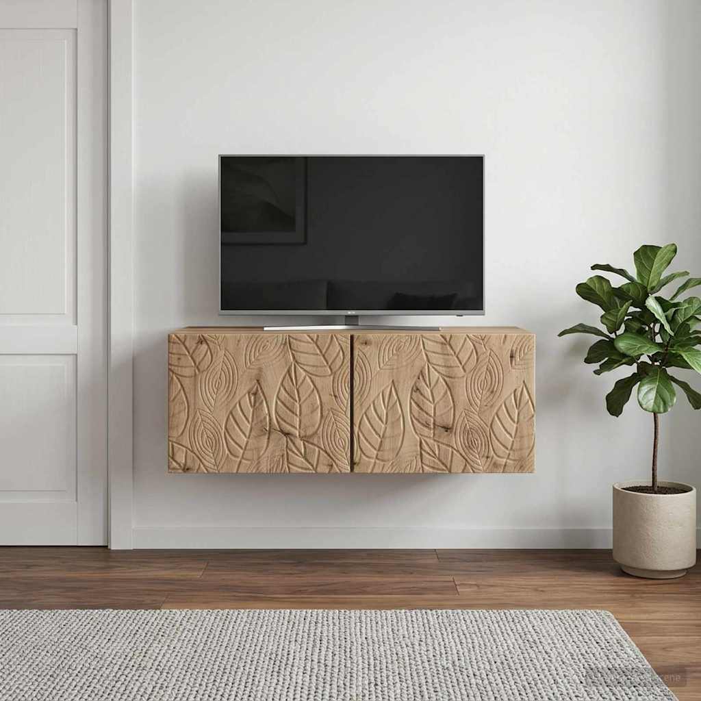 Meuble TV mural 78,5 x 41 x 30 cm Chêne artisanal - XIOS