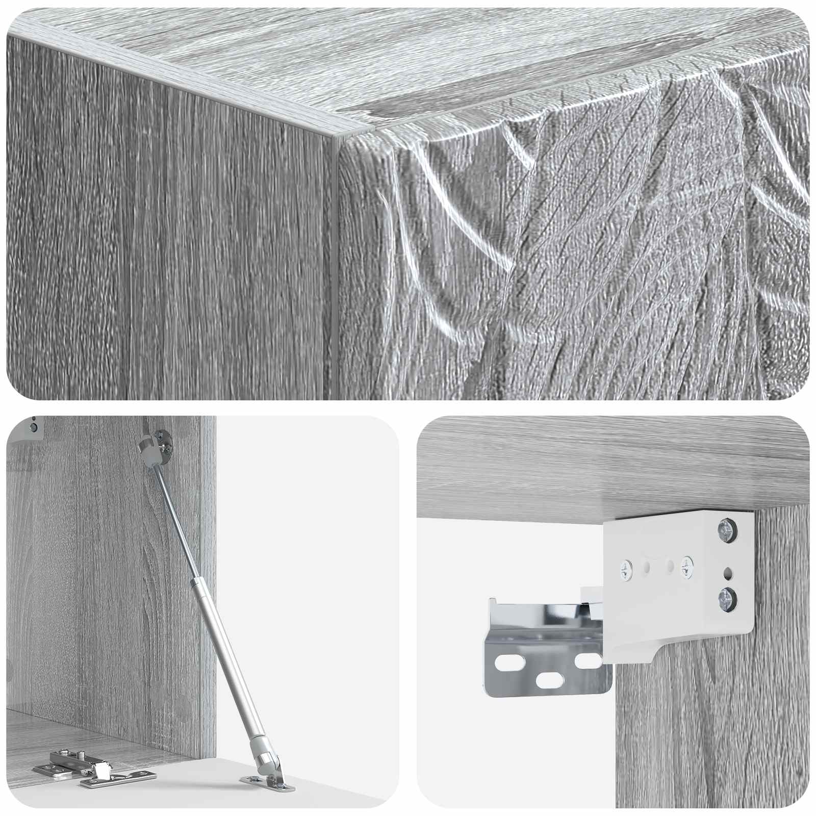 Meuble TV mural 59,5 x 31 cm Sonoma gris Bois d'ingénierie - XIOS