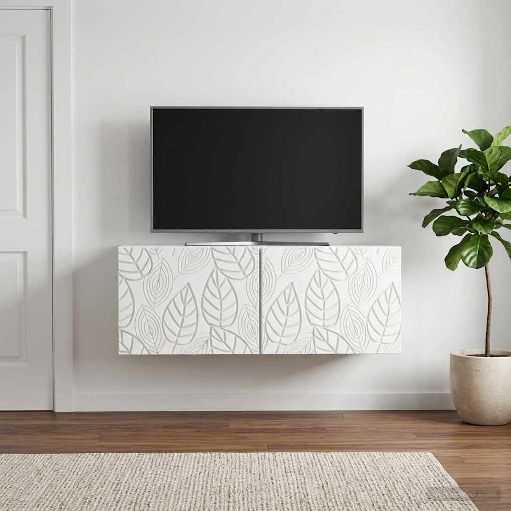 Meuble TV mural 78,5 x 31 cm Blanc Bois d'ingénierie - XIOS